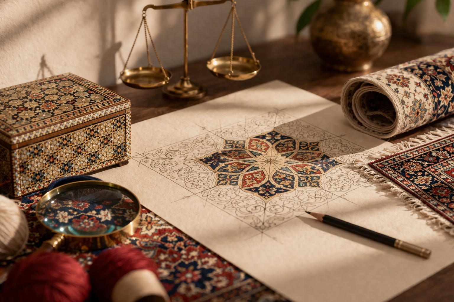 Persian rug pattern detail