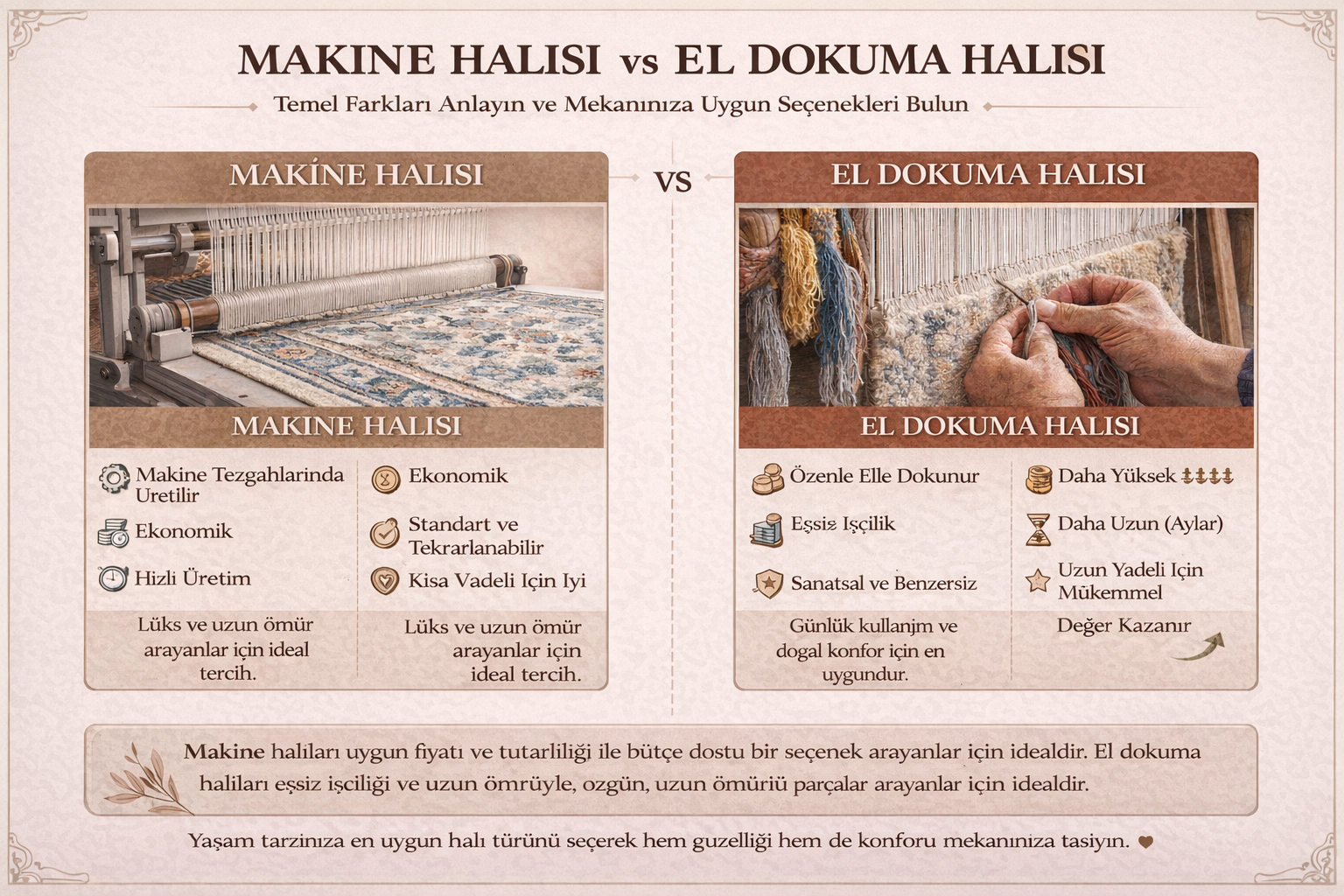 Handmade vs machine rugs