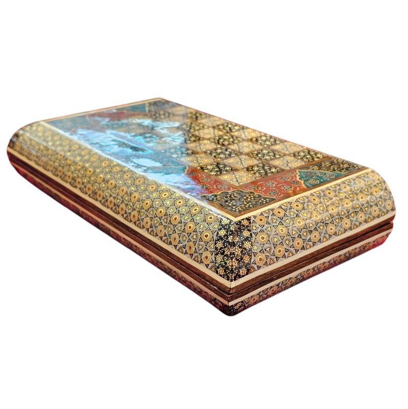 Handcrafted Khatam and Miniature Backgammon and Chess Set - 30x30 CM