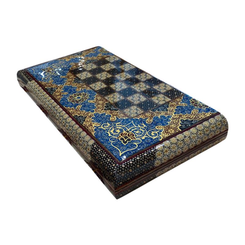 Handcrafted Khatam and Miniature Backgammon and Chess Set - 50x50 CM
