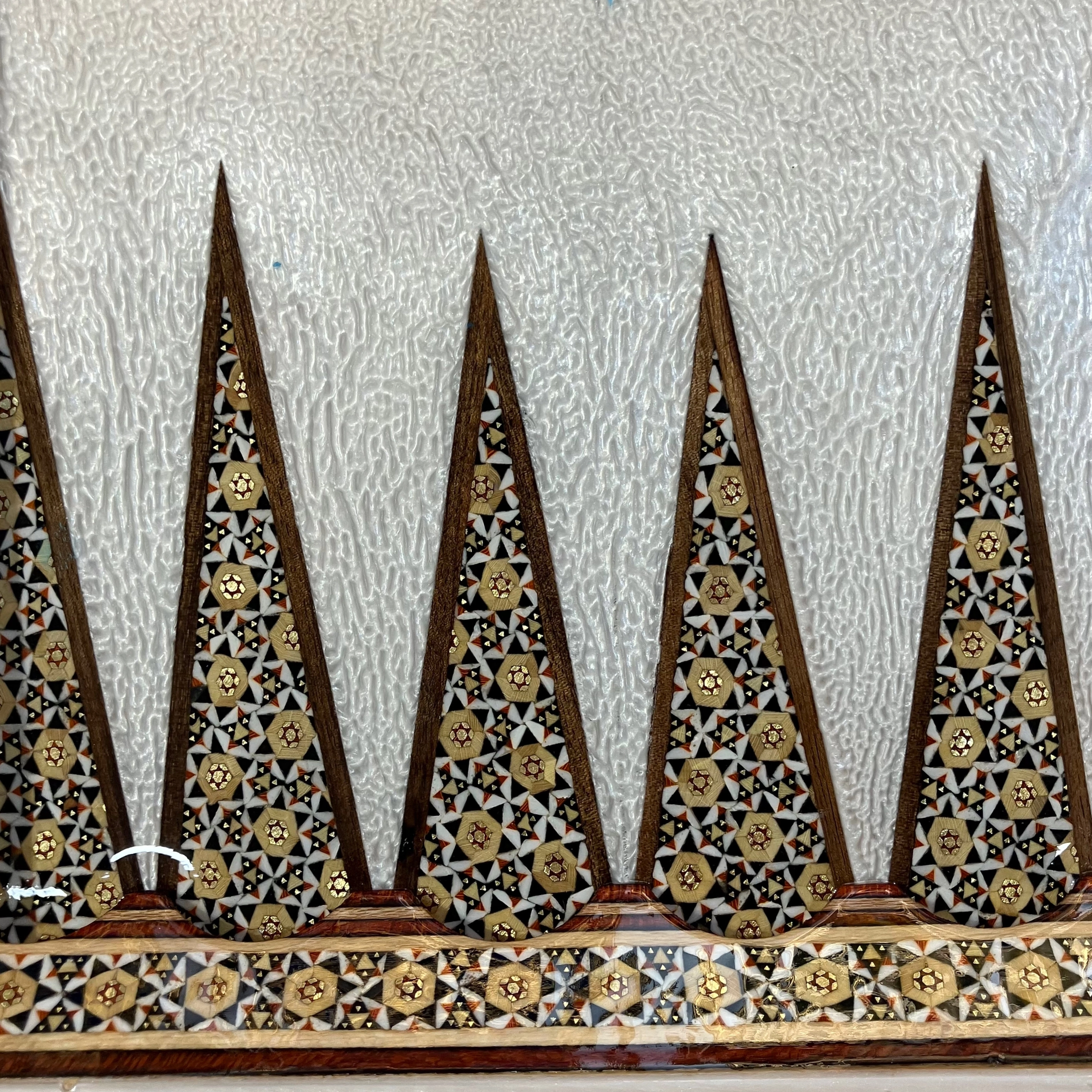 Handcrafted Khatam and Miniature Backgammon and Chess Set - 60x60 CM (Dalbor)