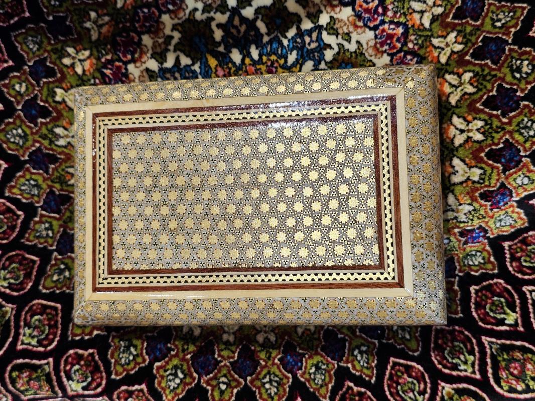 Luxury Handmade Khatam Inlay Jewelry Box – 10x16 cm