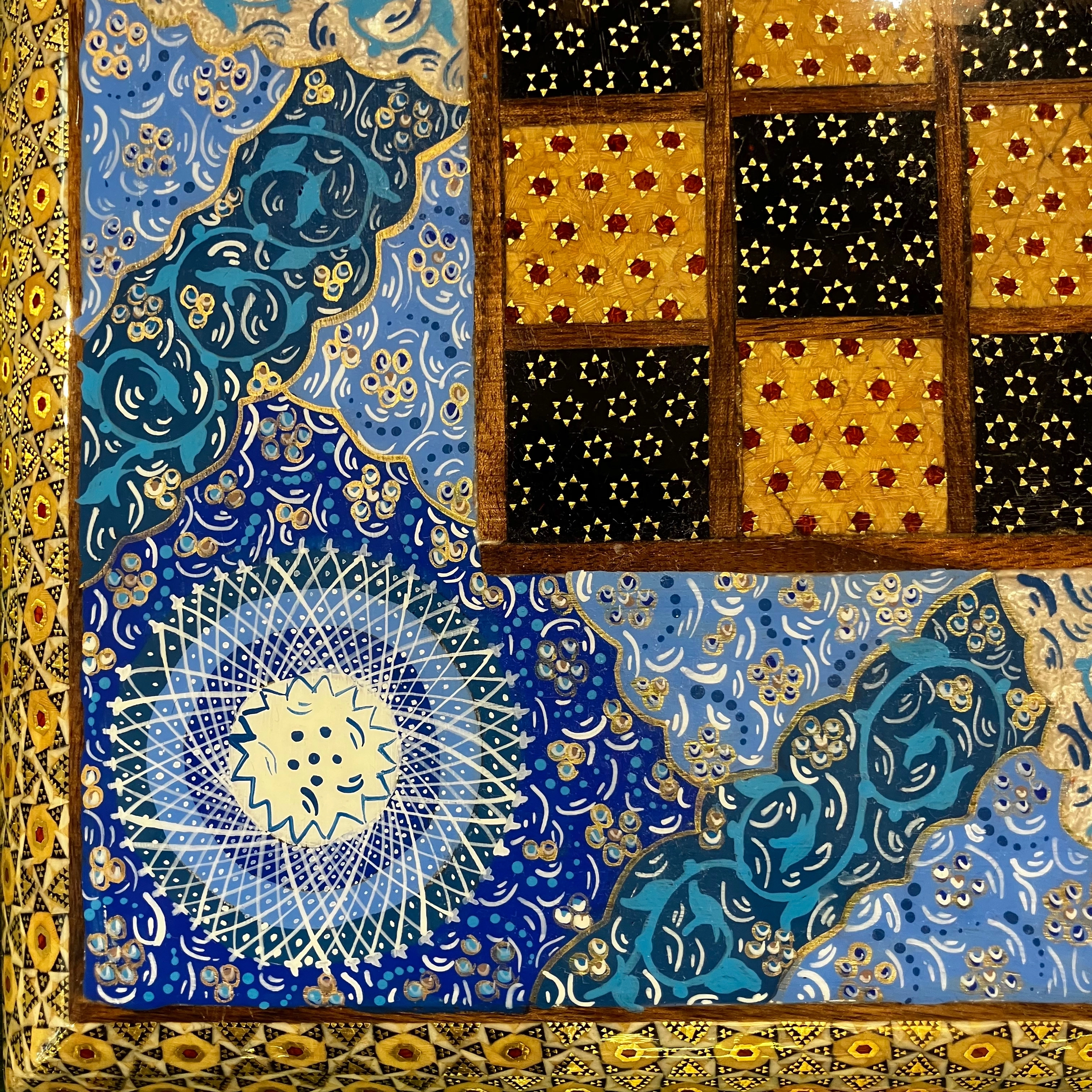 Handmade Iranian Hatem Chess Board | 40×40 cm – Square | Made in Iran