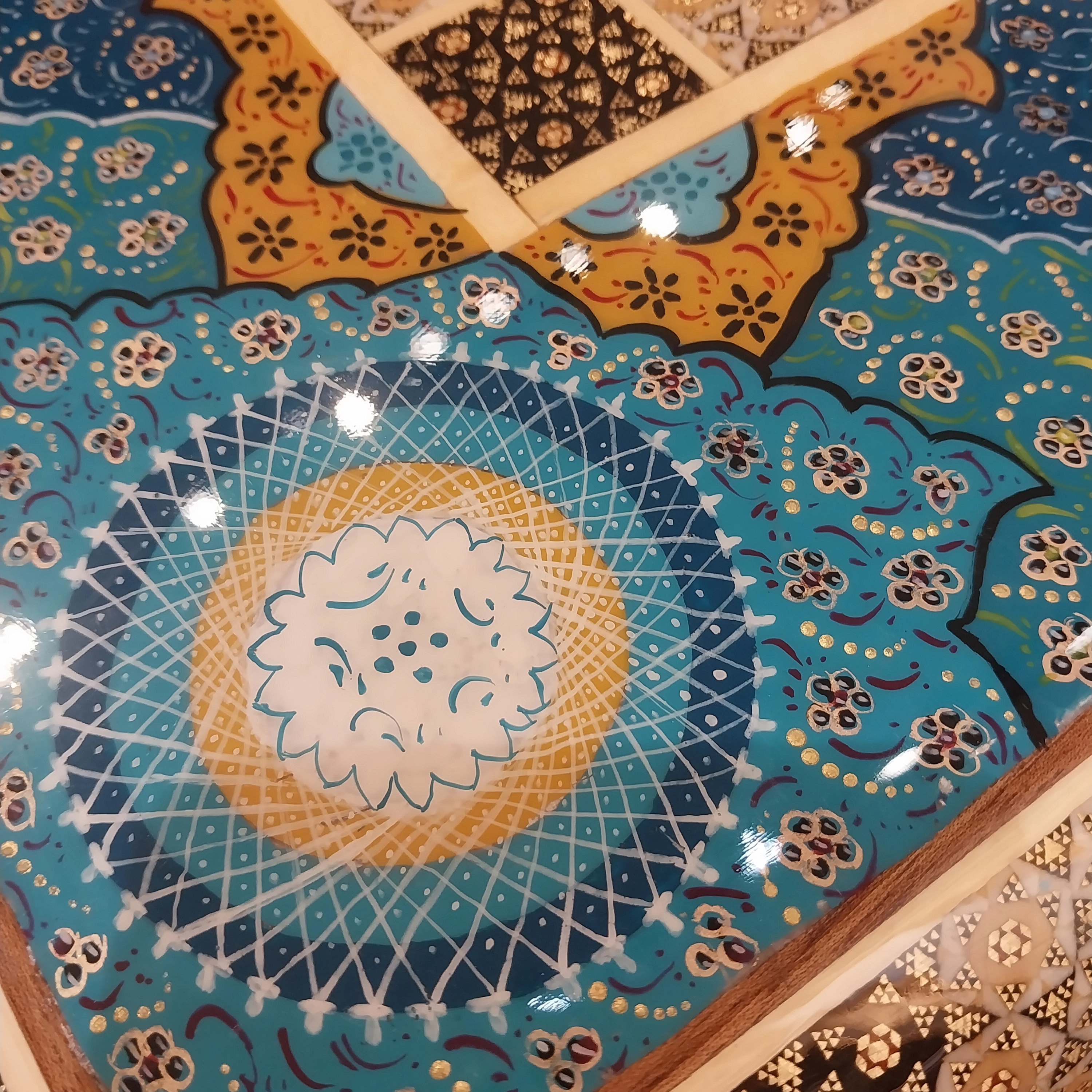 Handcrafted Khatam and Miniature Backgammon and Chess Set - 50x50 CM