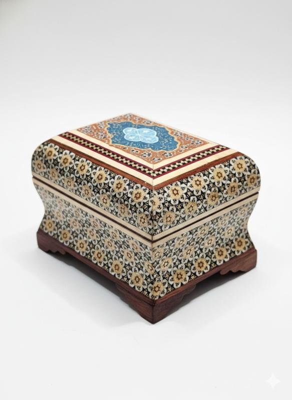 Handmade Khatam Inlay Jewelry Box – 8×11 cm