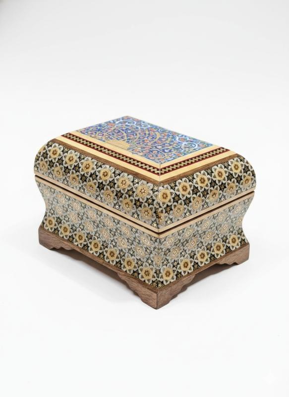 Handmade Khatam Inlay Jewelry Box – 8×11 cm