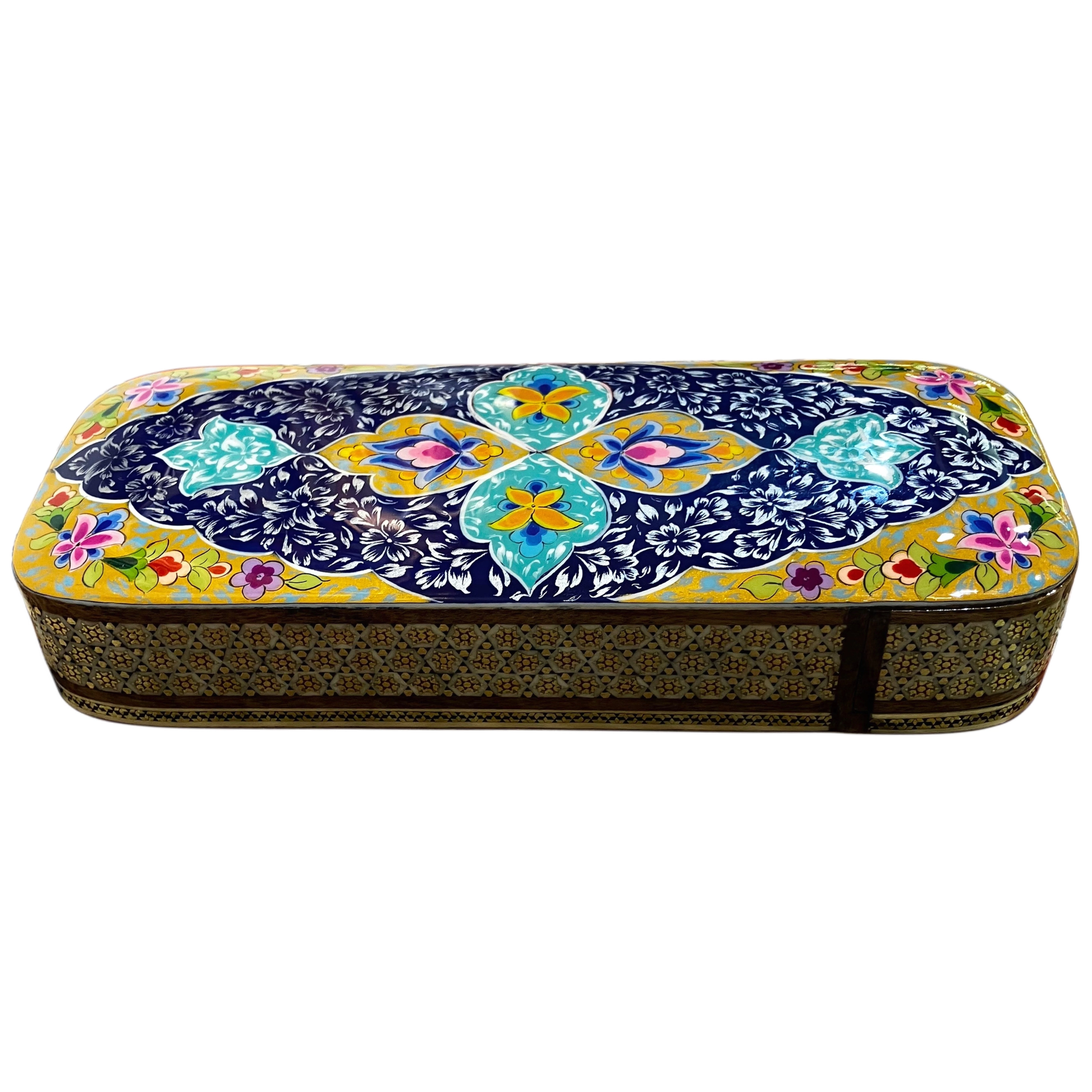 Khatam Fully Embroidered Pencil Case with Drawer 8 x 21 cm