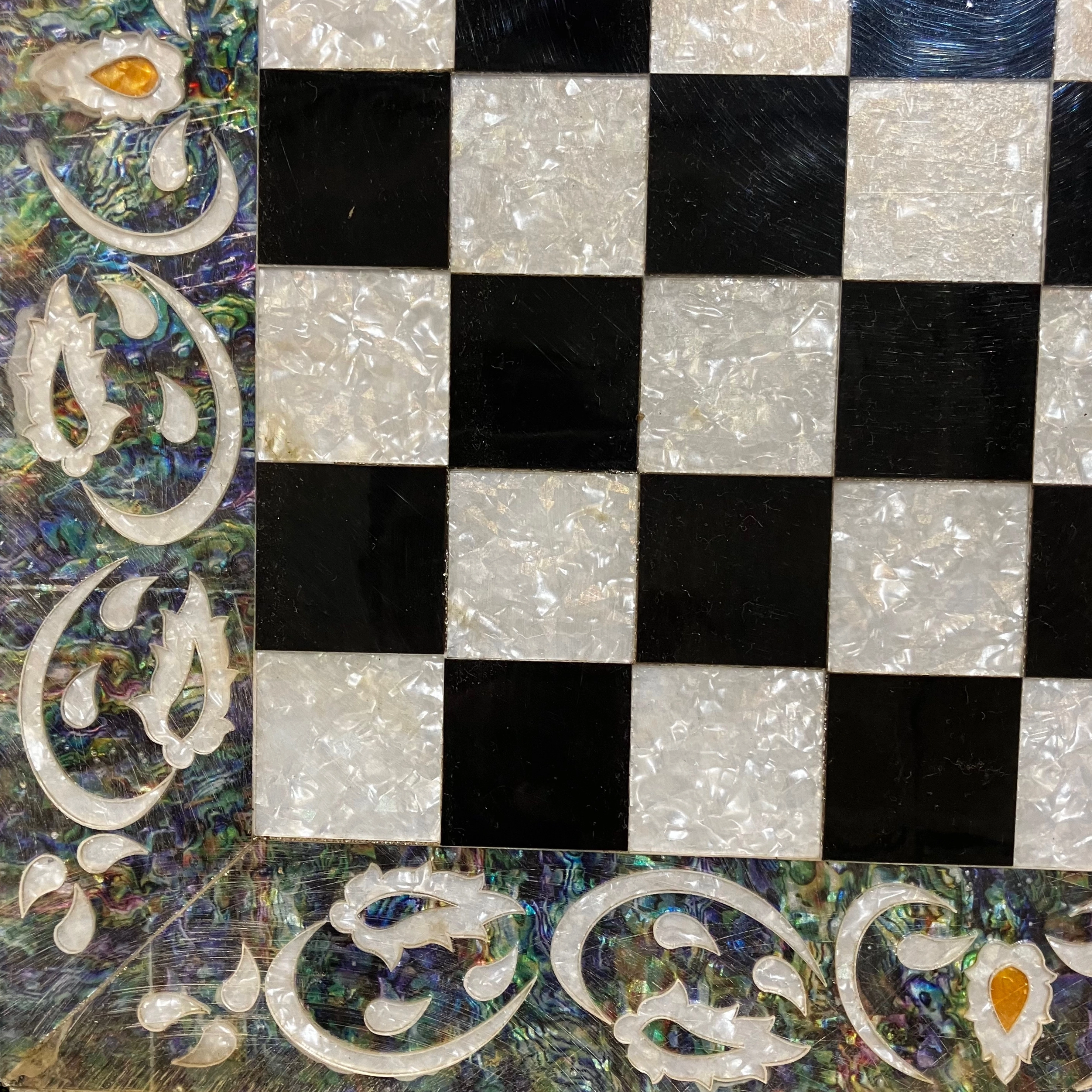 Egyptian Mother-of-Pearl-like Inlaid Chess Board | 40x40 cm