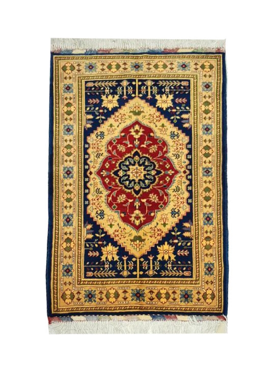 Hand Woven Afghan Carpet  Size: (86 x 115) cm