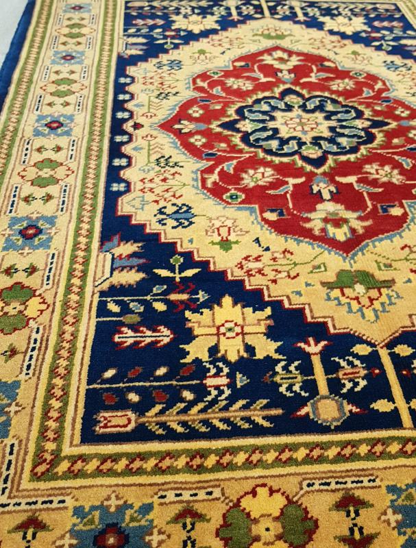 Hand Woven Afghan Carpet  Size: (86 x 115) cm