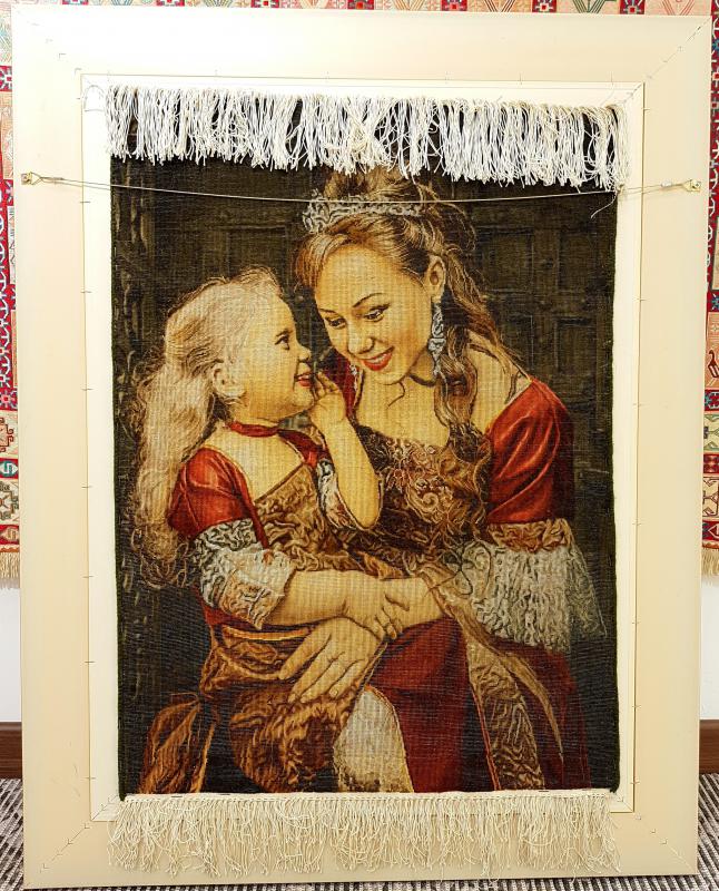 İran%20El%20Dokuması%20Tablo%20Halı%20(Anne%20ve%20Kız)%20Ebat:%20(%2059%20x%2080%20cm%20)