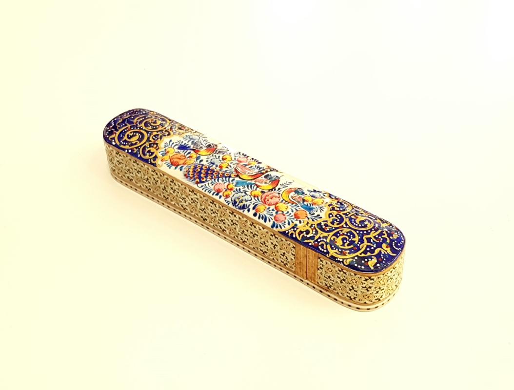 Khatam%20Fully%20Embroidered%20Pencil%20Case%20with%20Drawer%2020%20cm