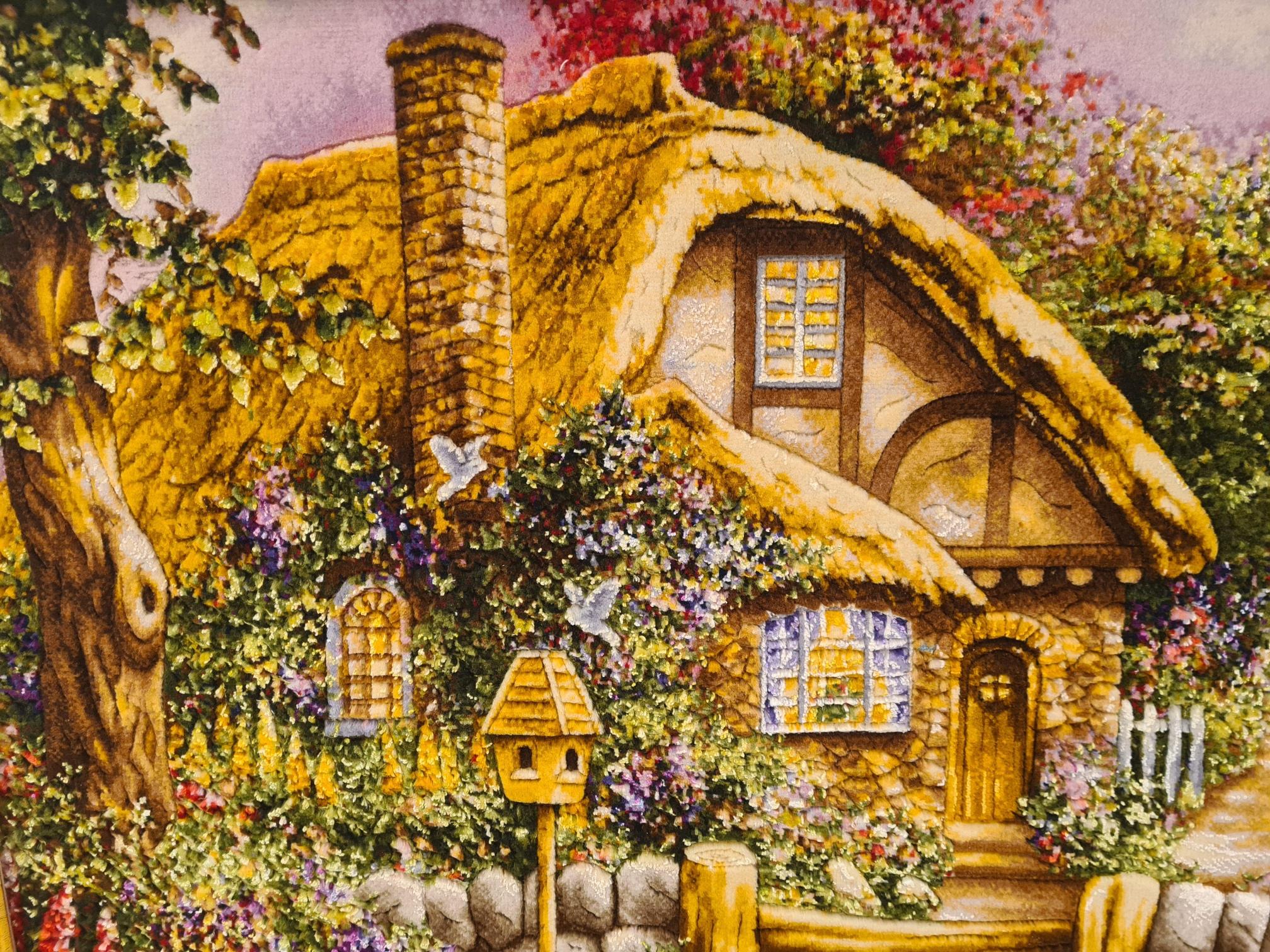 İran%20El%20Dokuması%20Tablo%20Halı%20-Manzara%20Külübe%20(56%20x%2074)%20cm