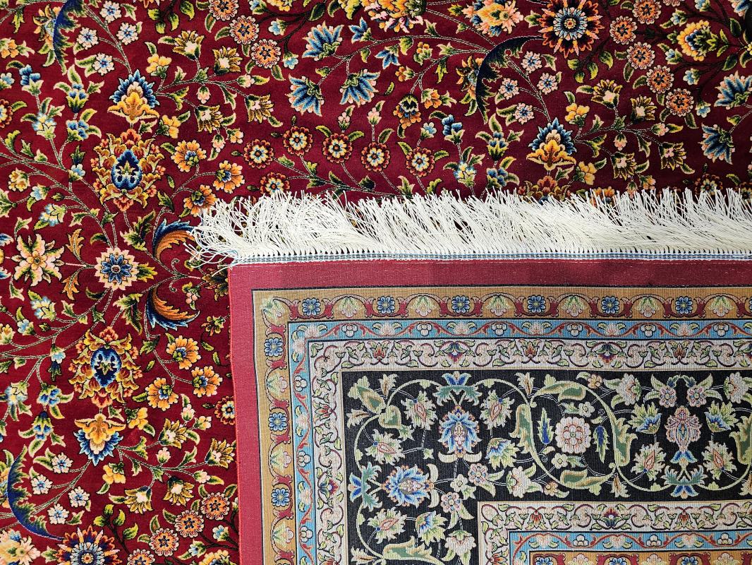 Persian Machine-Made Silk Carpet | Classic Red Design | 200×300 cm