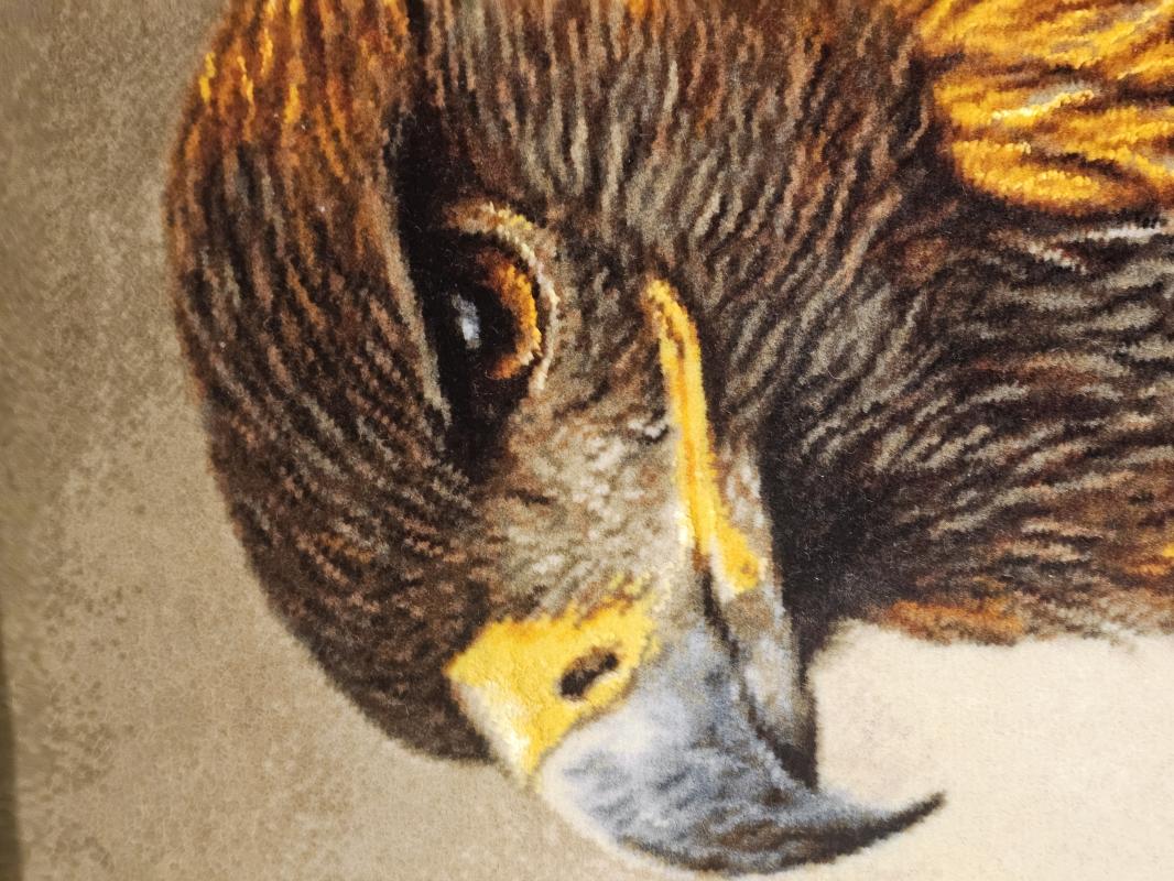 Luxury Handwoven Iranian Wall Carpet – Eagle | 46×65 cm | Wool & Silk | Made in Iran