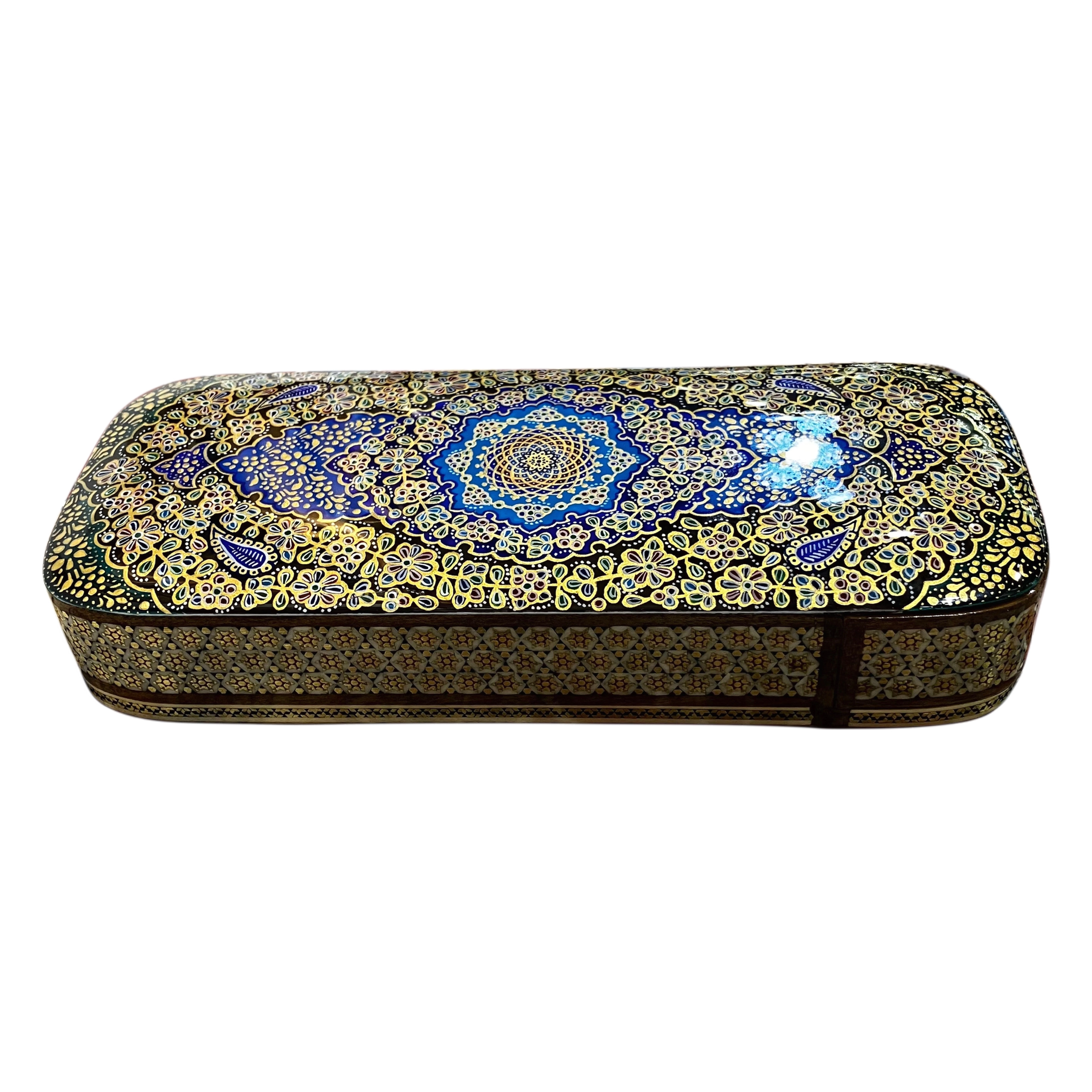 Khatam Fully Embroidered Pencil Case with Drawer 8 x 21 cm