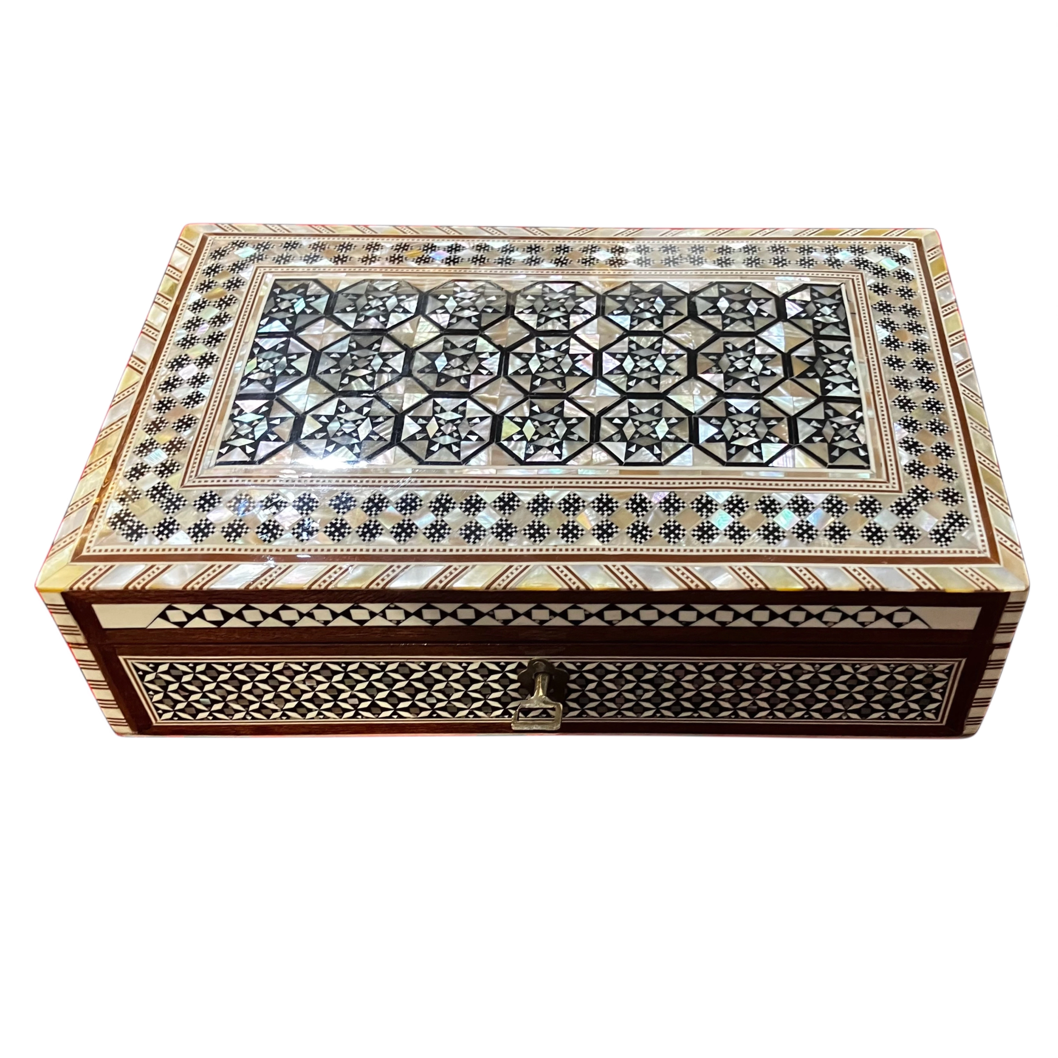 Egyptian Mother-of-Pearl Inlaid Jewelry Box | 16x26 cm