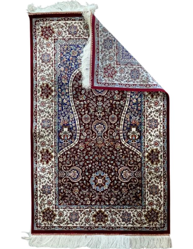 Persian Machine-Made Silk Prayer Rug - 80x120 cm