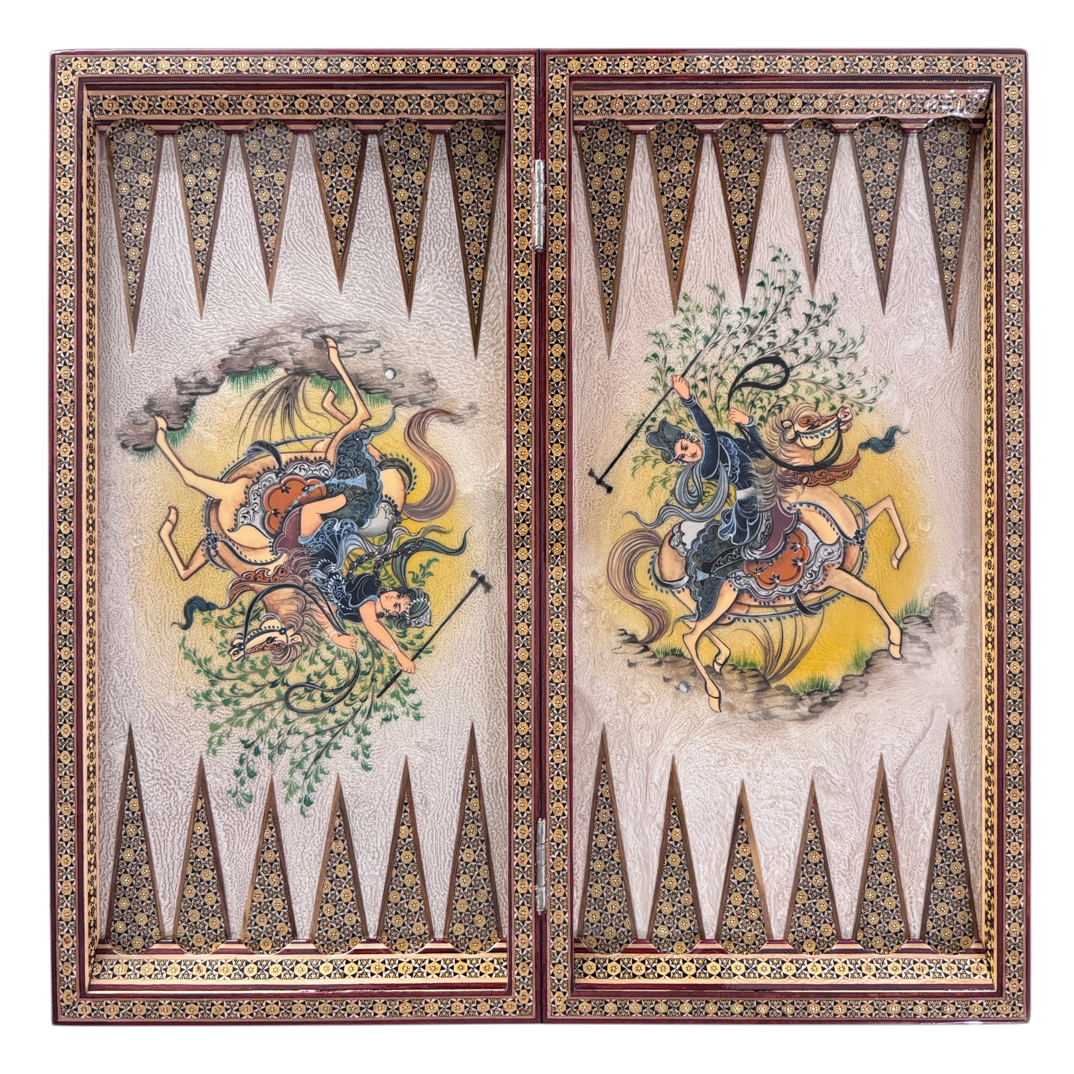 Handcrafted Khatam and Miniature Backgammon and Chess Set - 60x60 CM