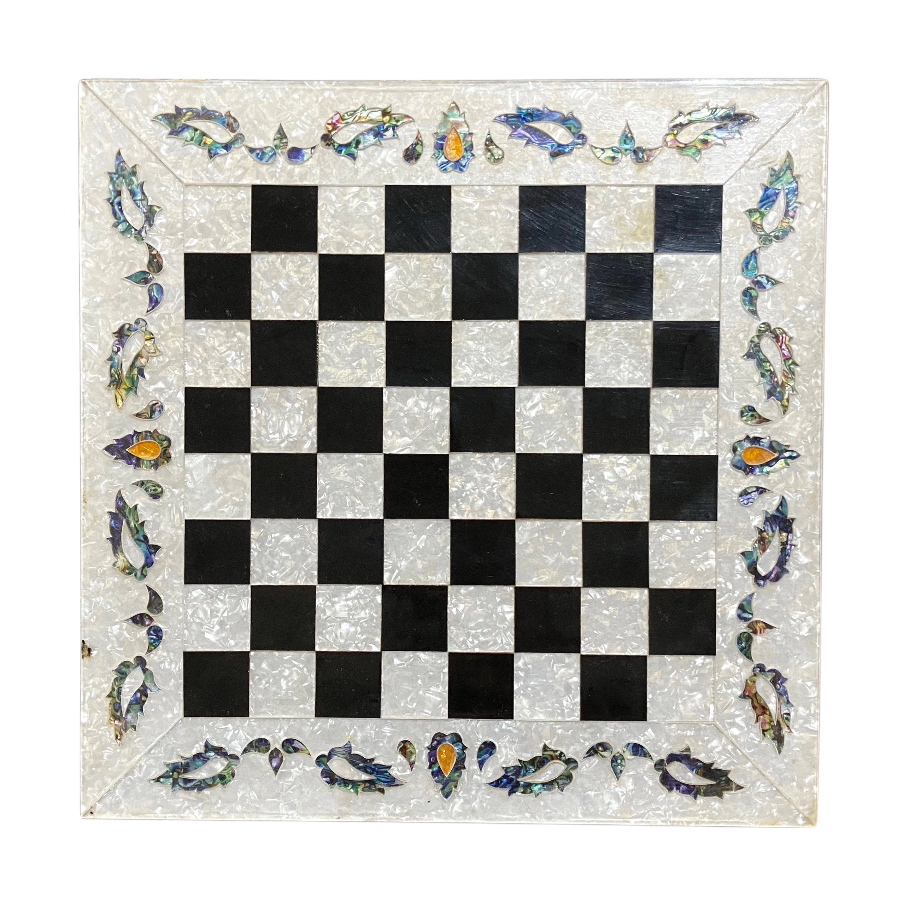 Egyptian Mother-of-Pearl-like Inlaid Chess Board | 30x30 cm