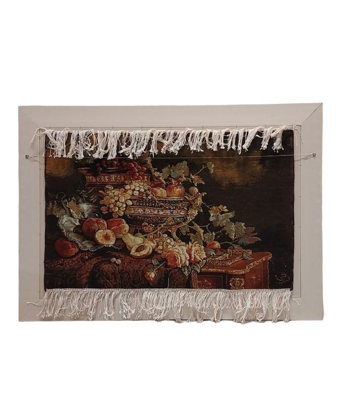 İran El Dokuması Tablo Halı (Meyve Masası) (61 x 100) cm