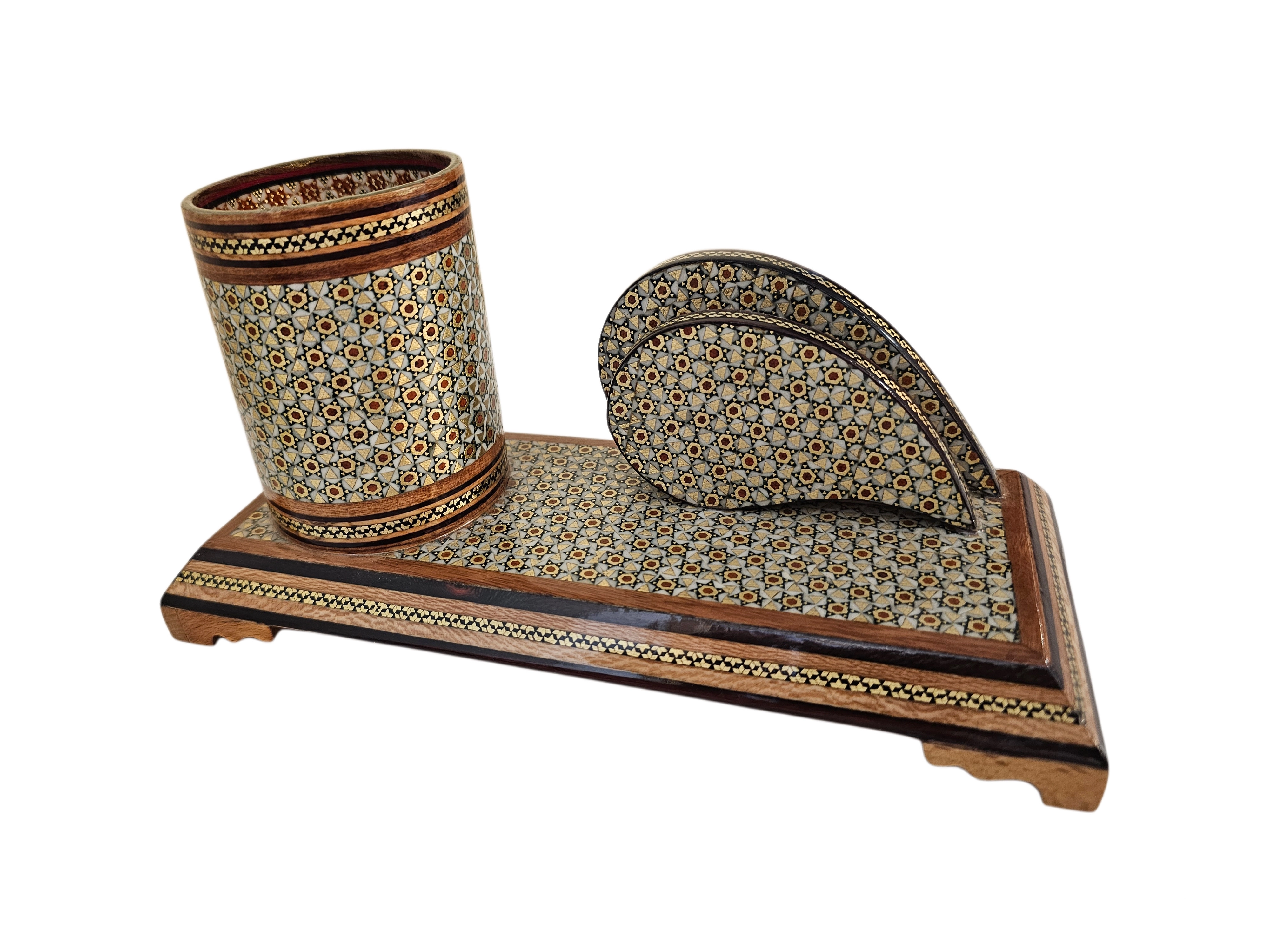 khatam Desktop Luxury Pen Holder (Handicraft of Iran)  Size: (9 x 21) cm