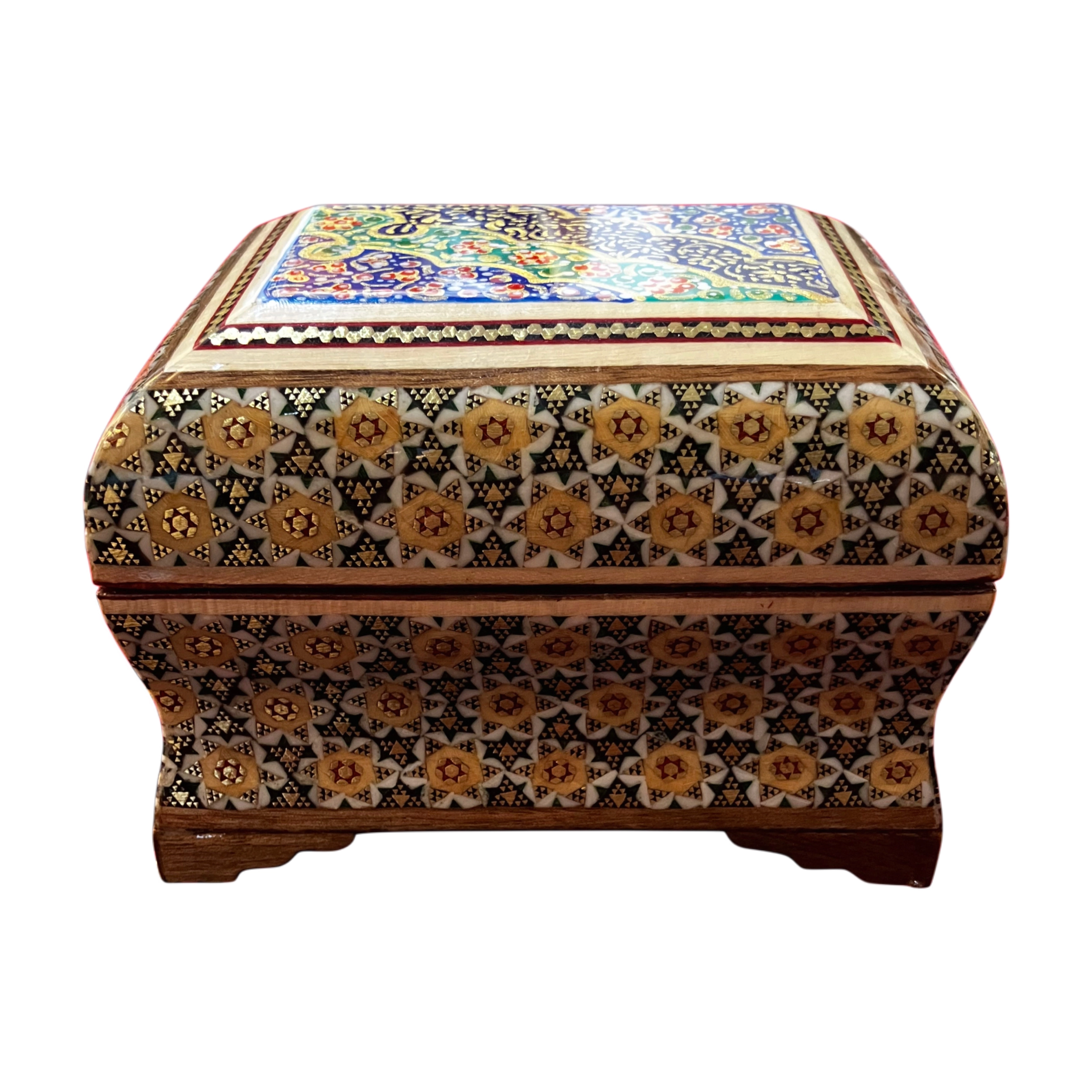 Handmade Khatam Inlay Jewelry Box – 8×11 cm