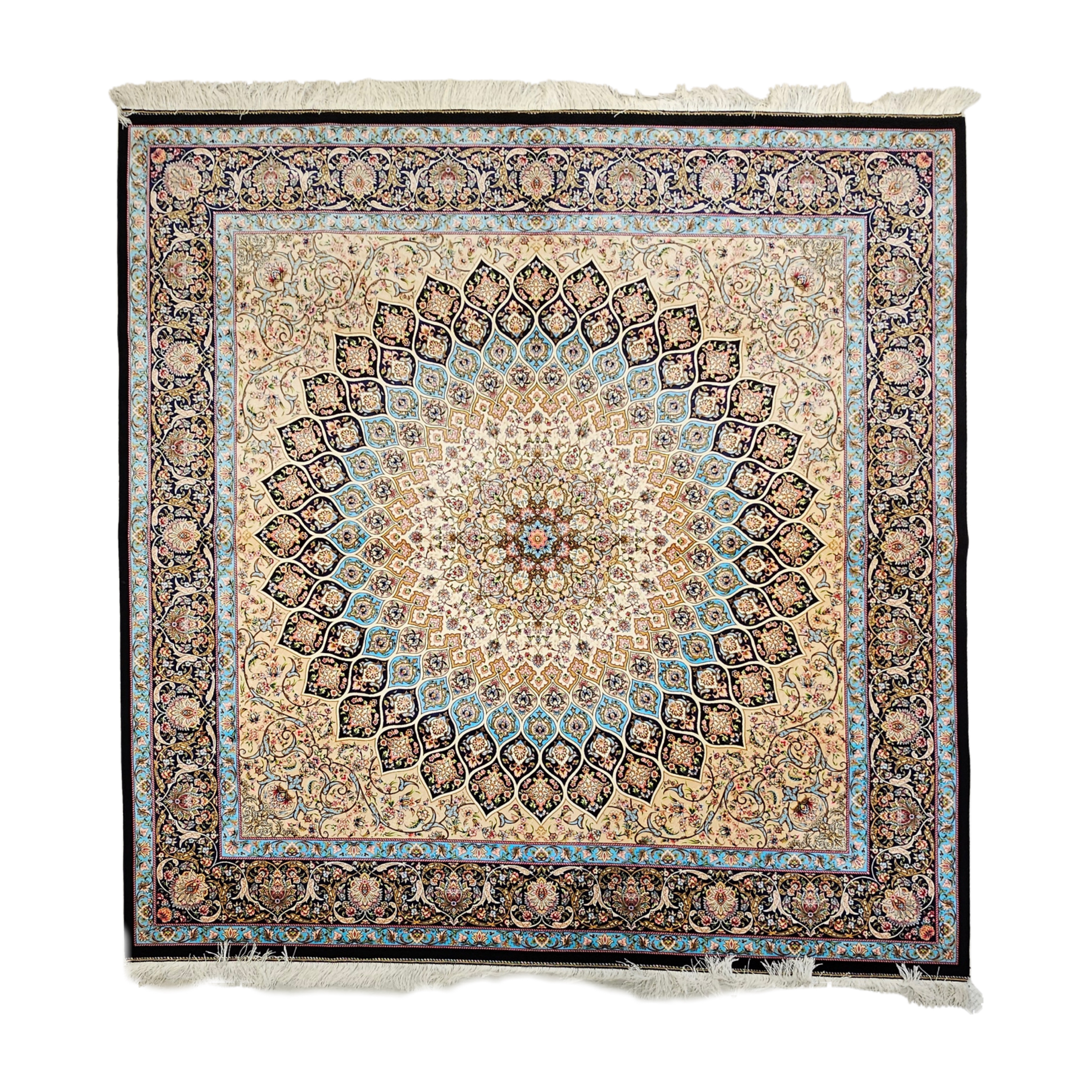 Classical Medallion & Figurative Machine-Made Rug – 200 x 200 cm