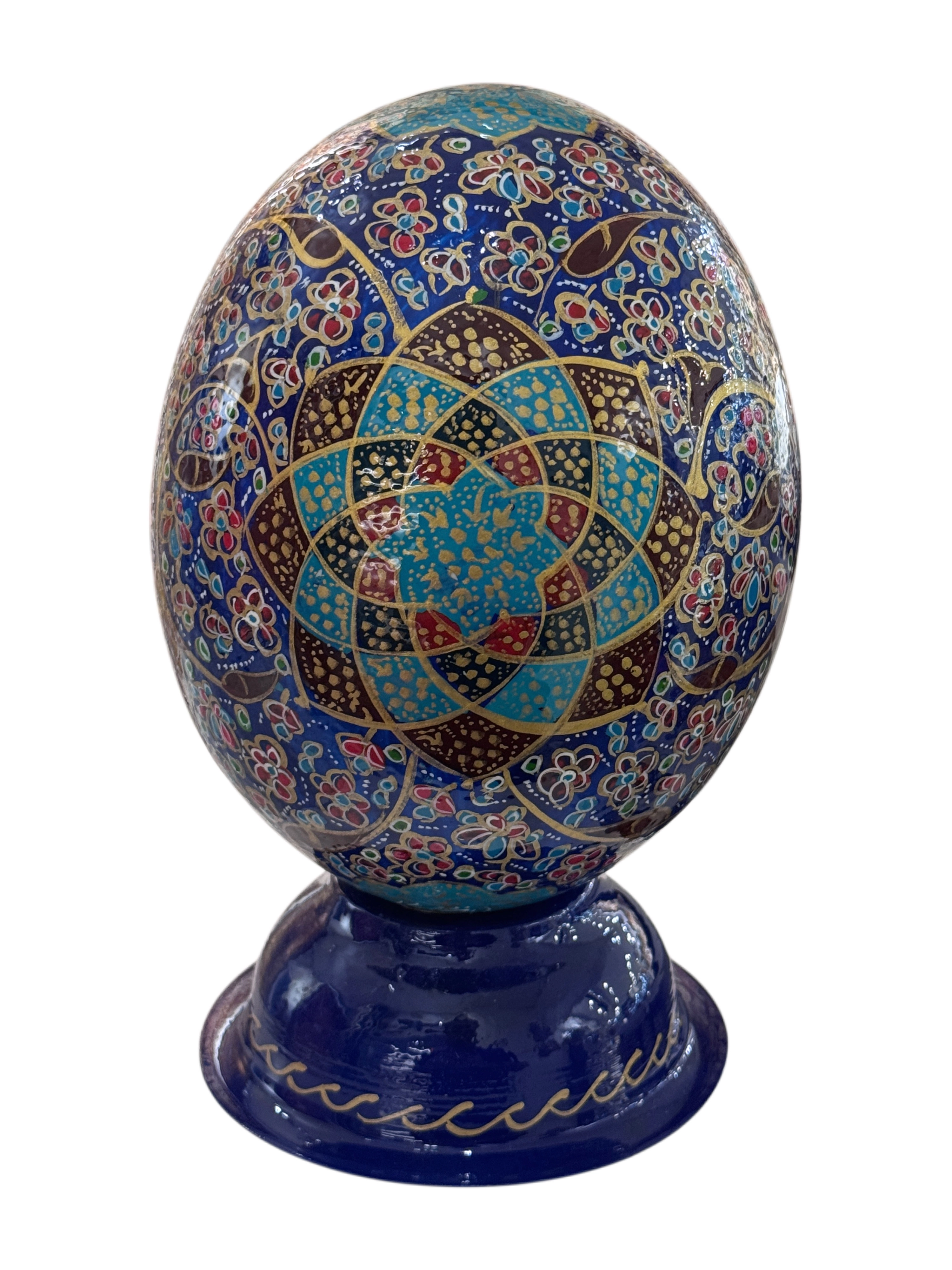 Handcrafted Enameled Decorative Ostrich Egg