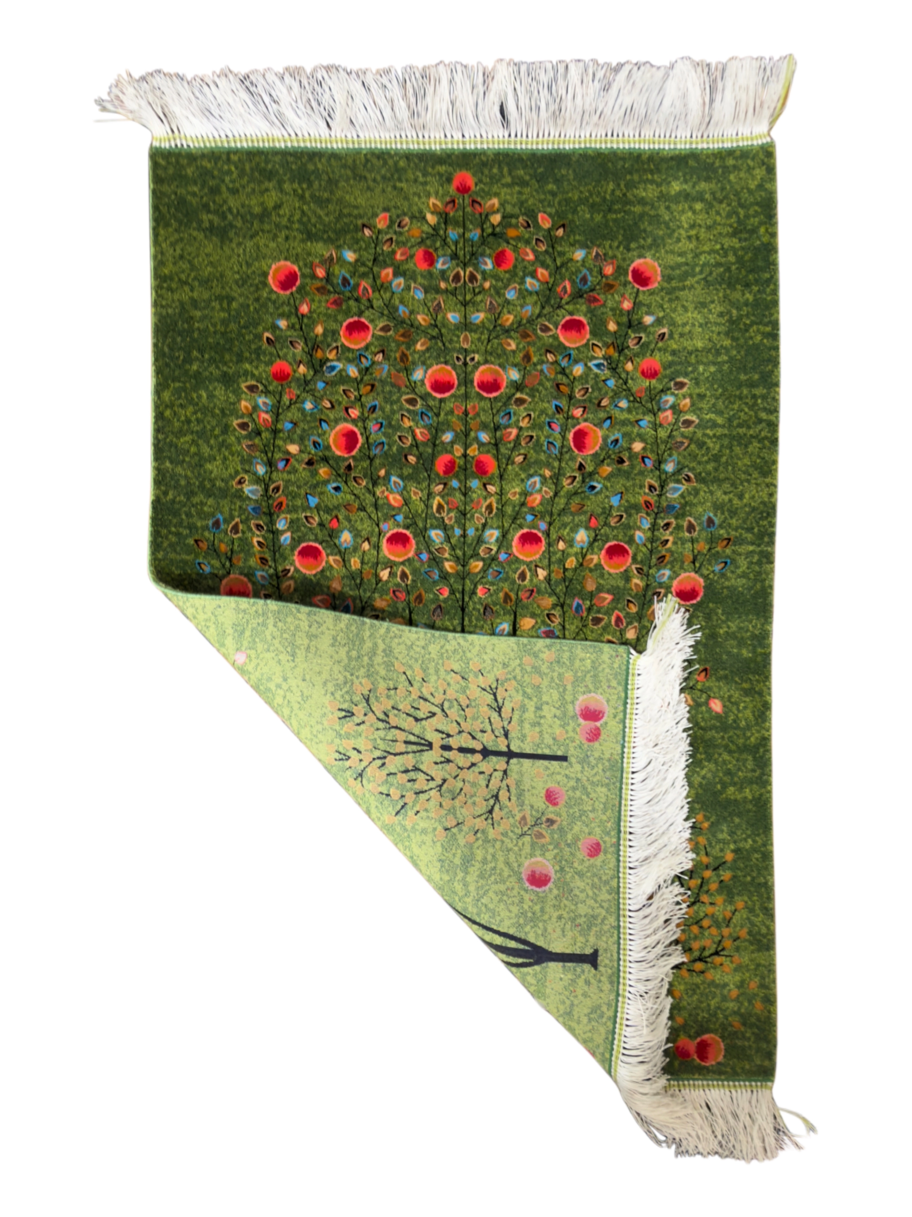 Persian Machine-Made Silk Prayer Rug - 60x90 cm