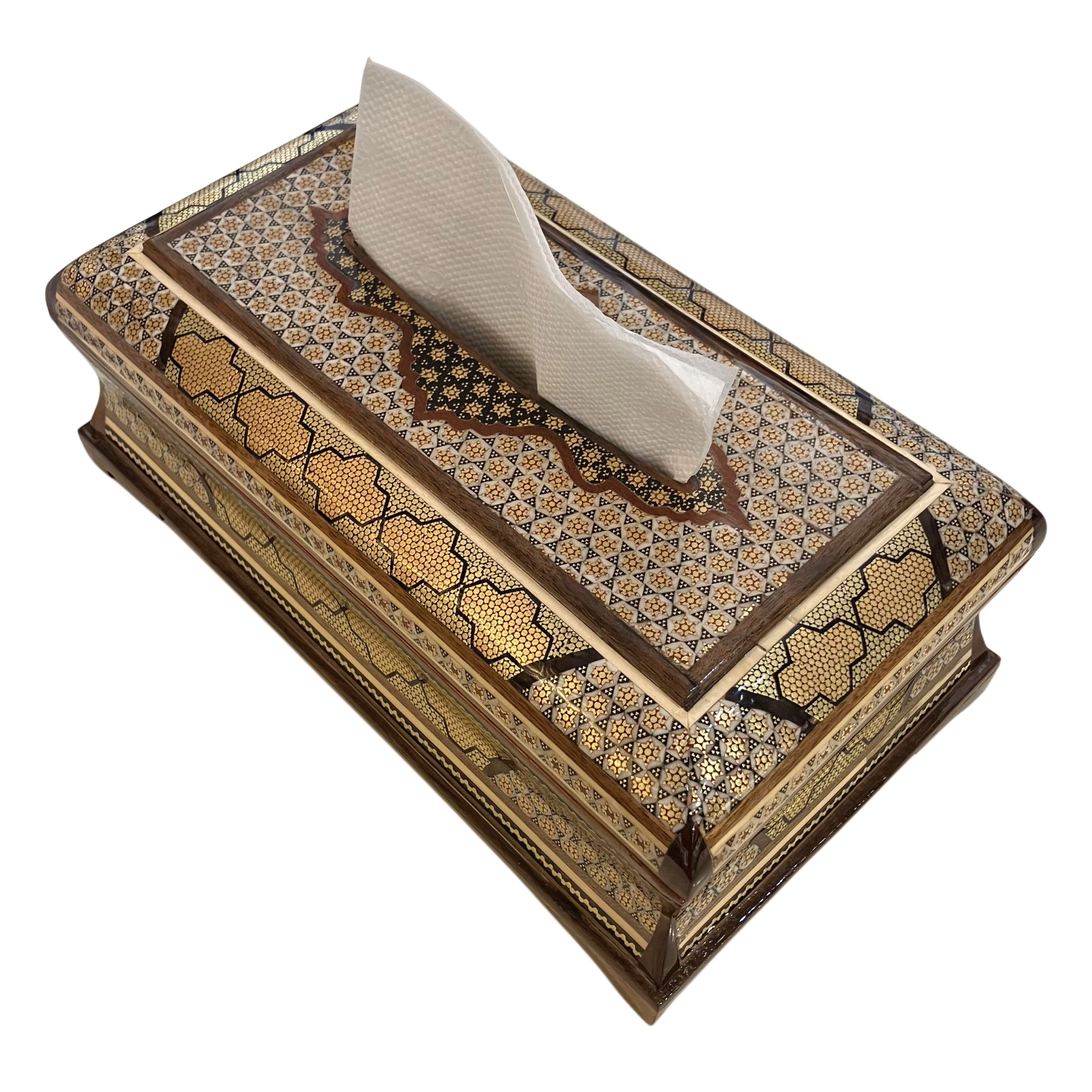 Handmade Khatam Inlay Napkin Box – 15 x 26 cm