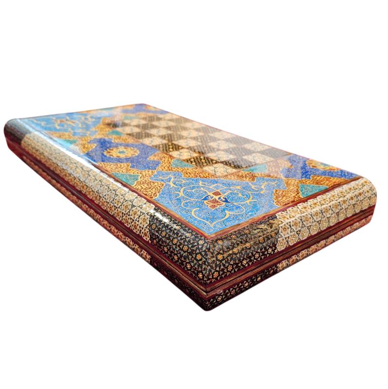 Handcrafted Khatam and Miniature Backgammon and Chess Set - 50x50 CM