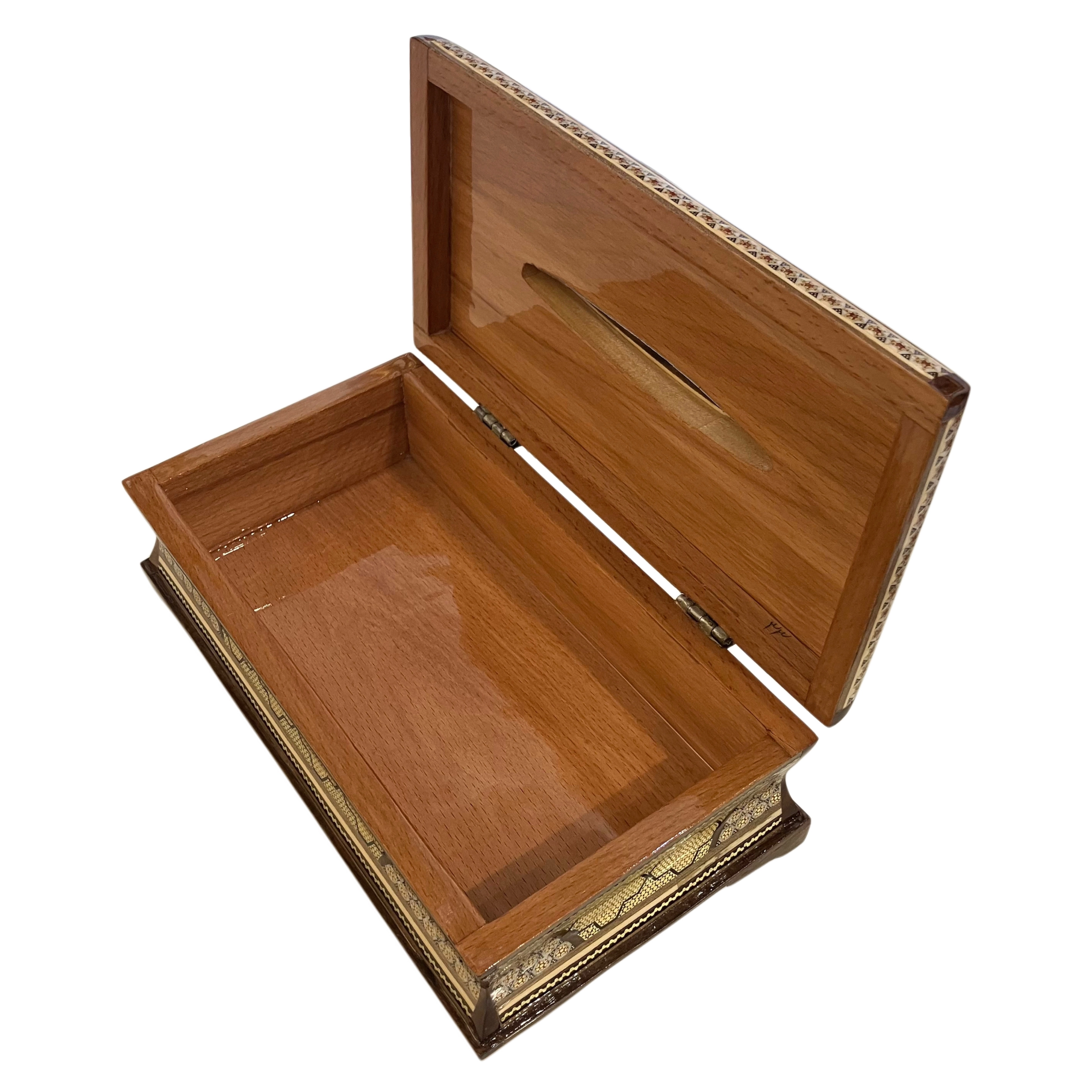 Handmade Khatam Inlay Napkin Box – 15 x 26 cm