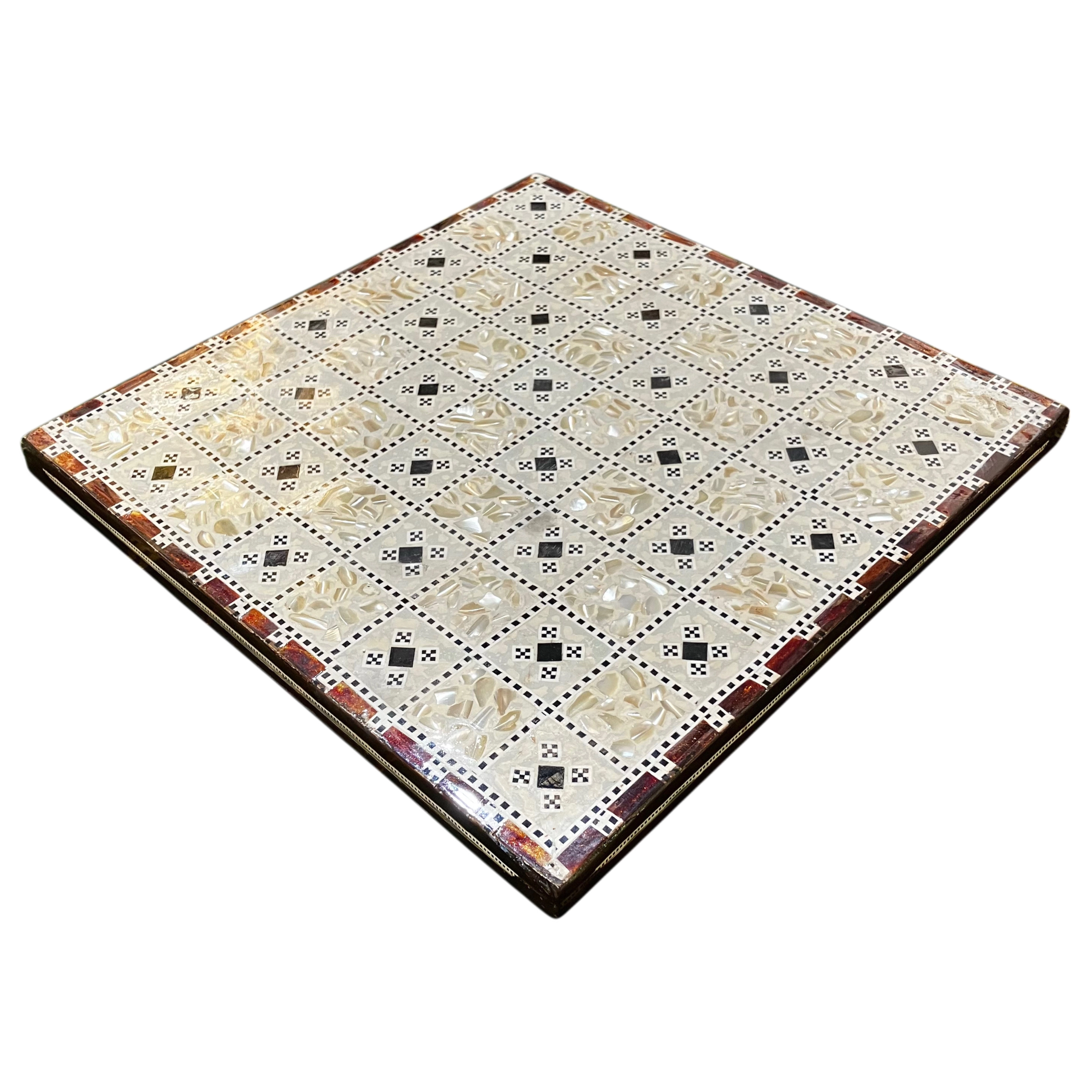 Egyptian Mother-of-Pearl Inlaid Chess Board | 35x35 cm