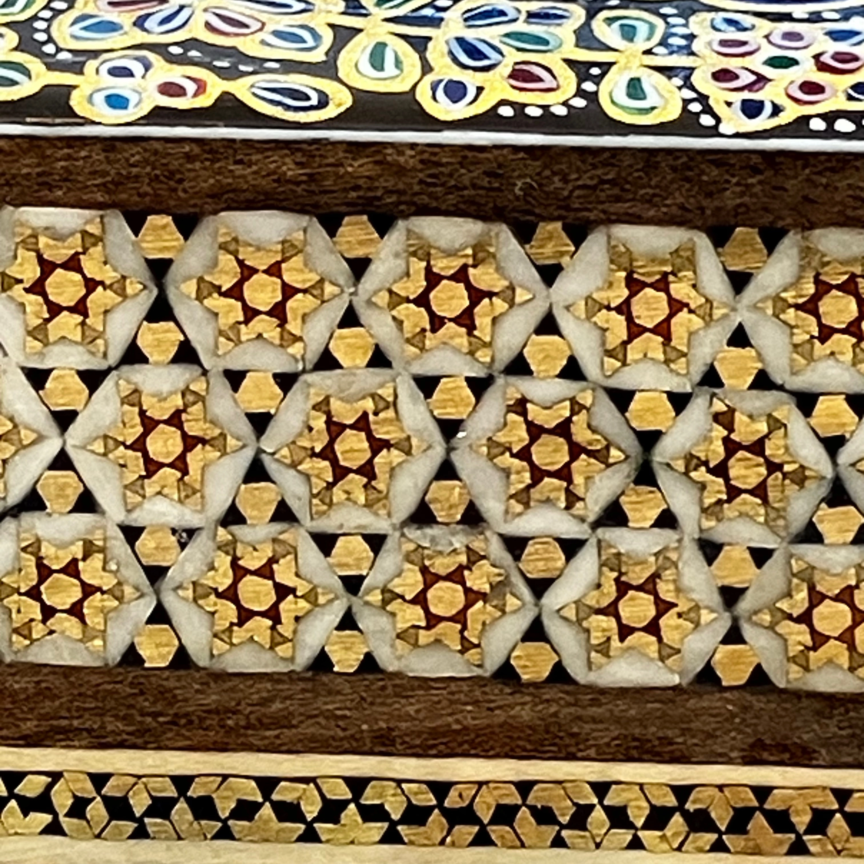 Khatam Fully Embroidered Pencil Case with Drawer 8 x 21 cm