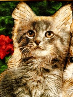 İran%20El%20Dokuması%20Tablo%20Halı%20(Kedi%20&%20Köpek)