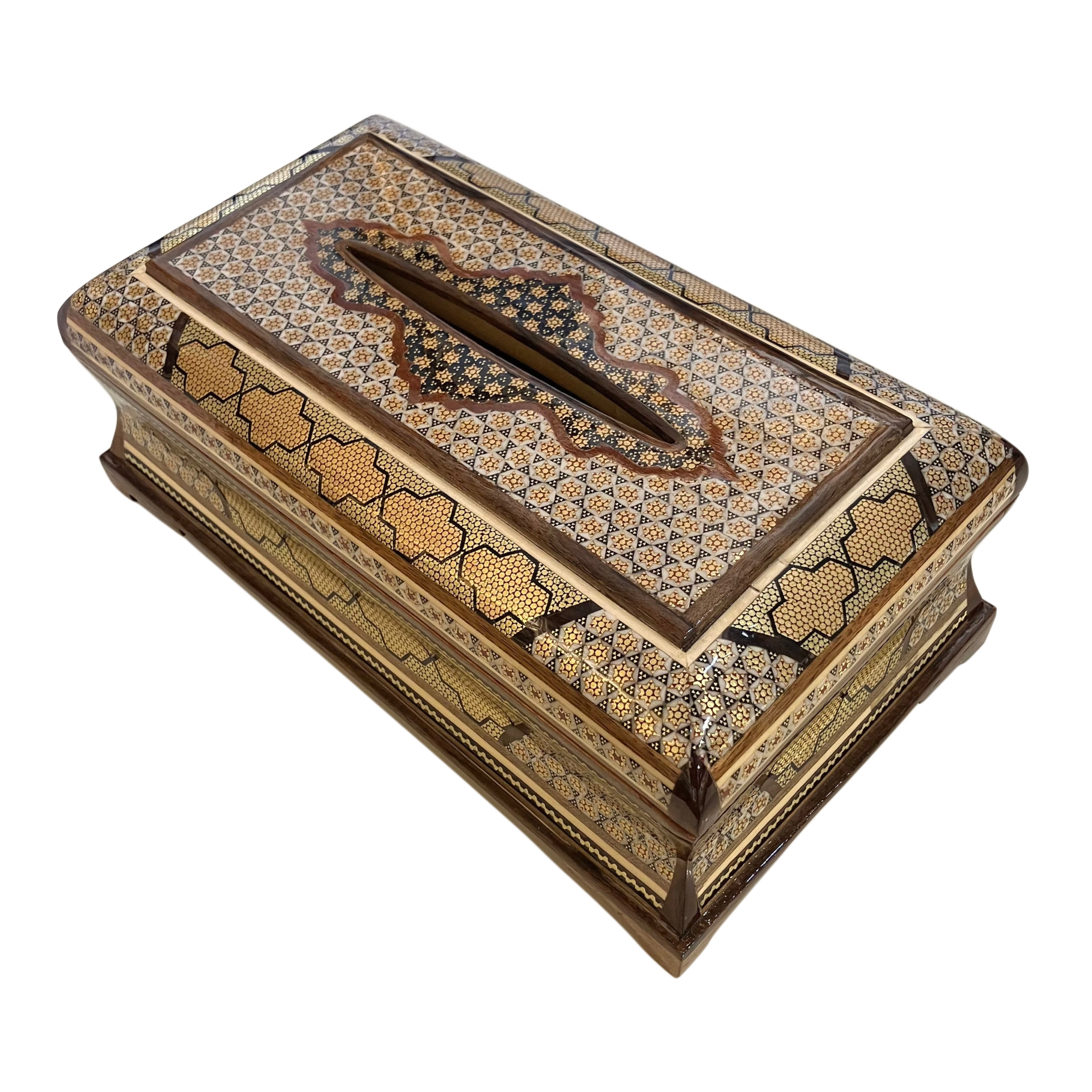 Handmade Khatam Inlay Napkin Box – 15 x 26 cm