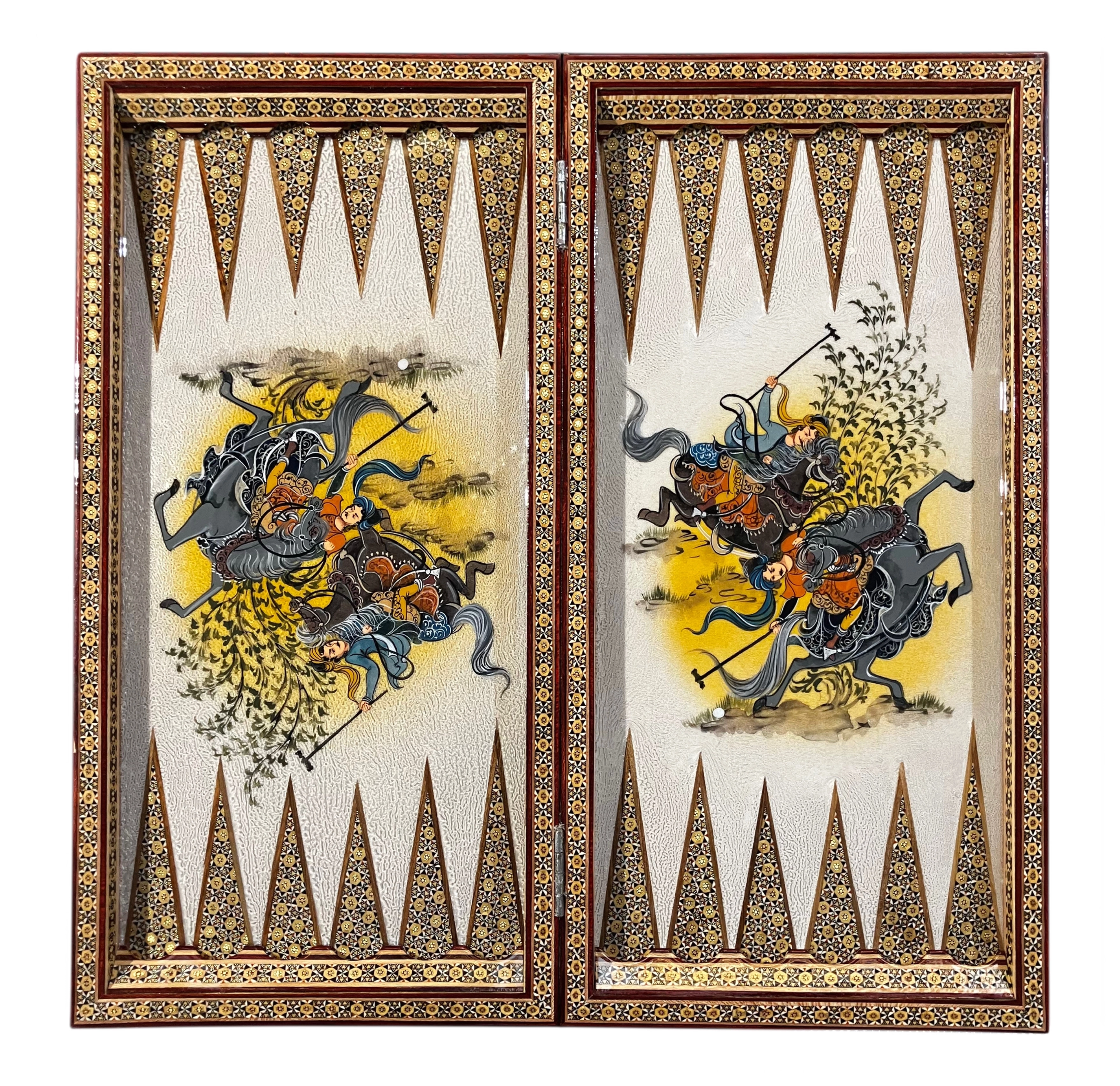 Handcrafted Khatam and Miniature Backgammon and Chess Set - 60x60 CM