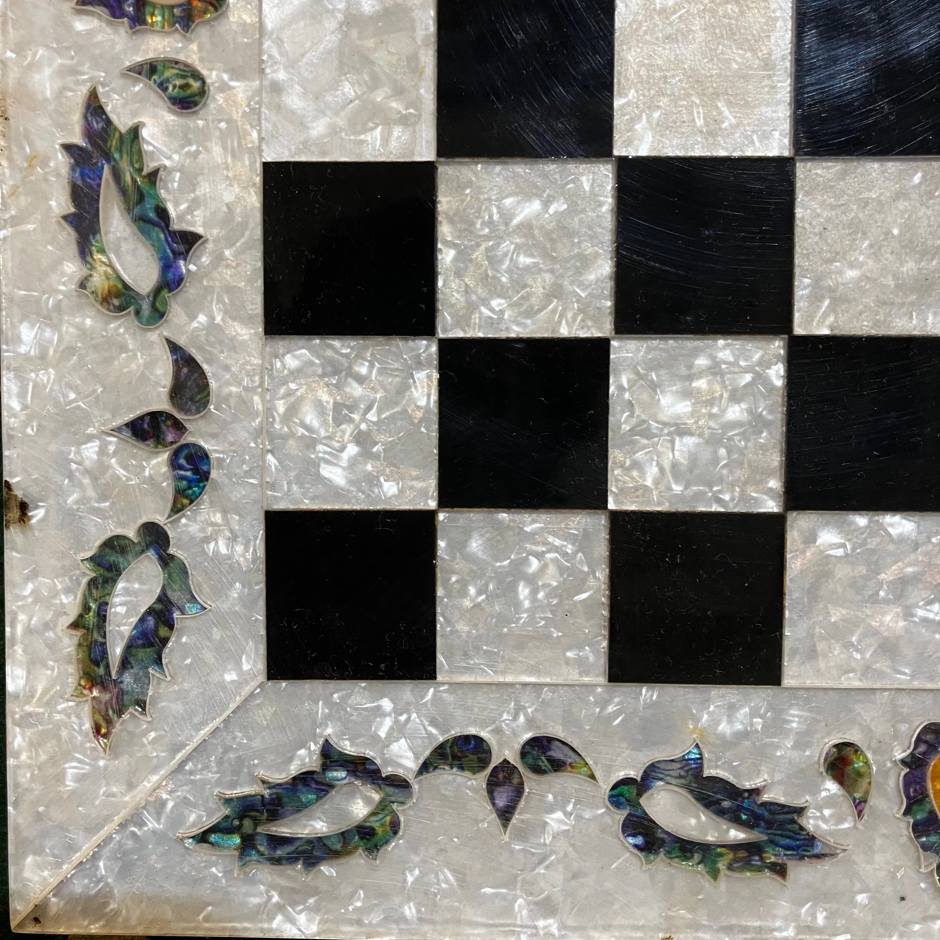 Egyptian Mother-of-Pearl-like Inlaid Chess Board | 30x30 cm
