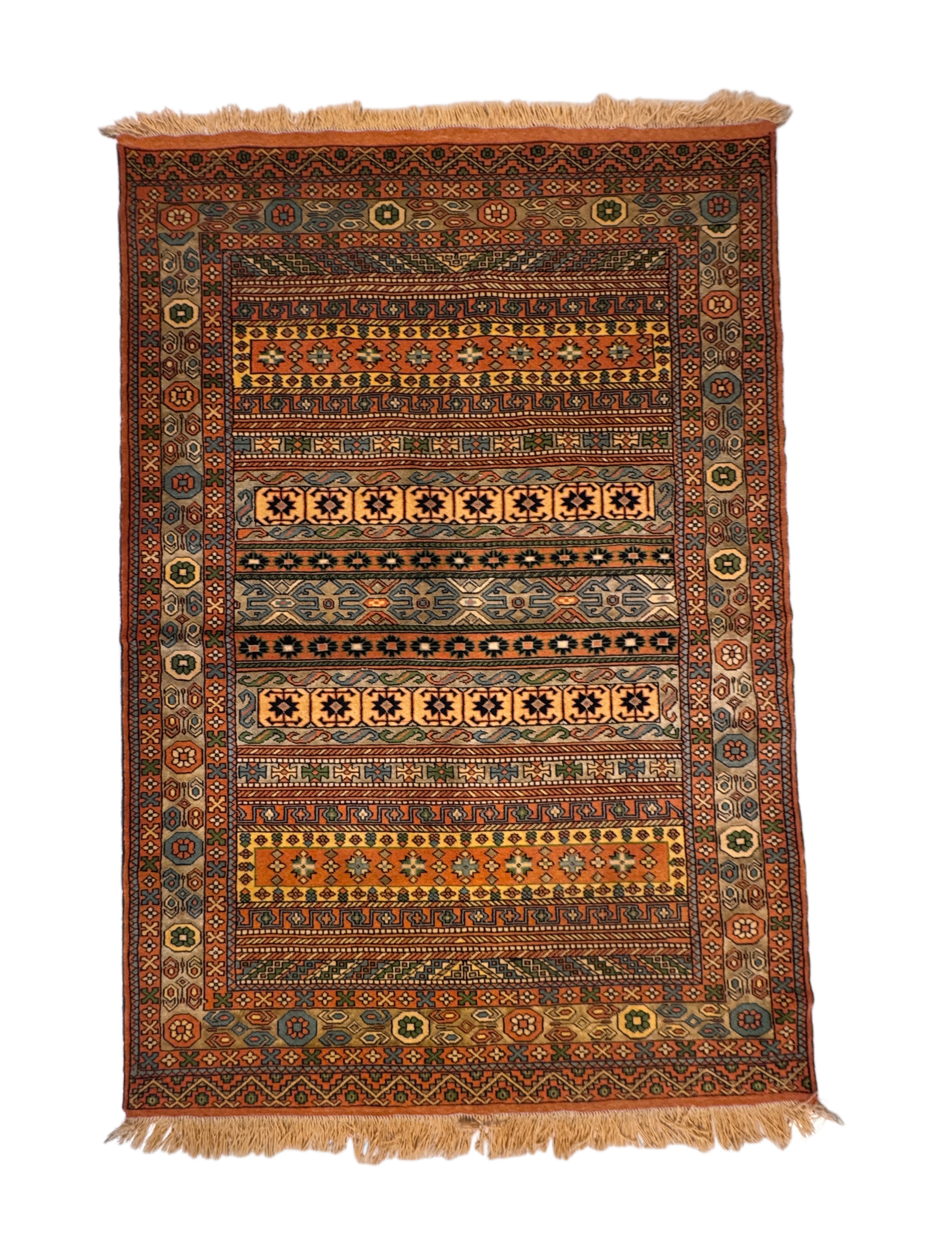 Iran’s Handwoven turkmen Carpet Size: (111 x 165) cm