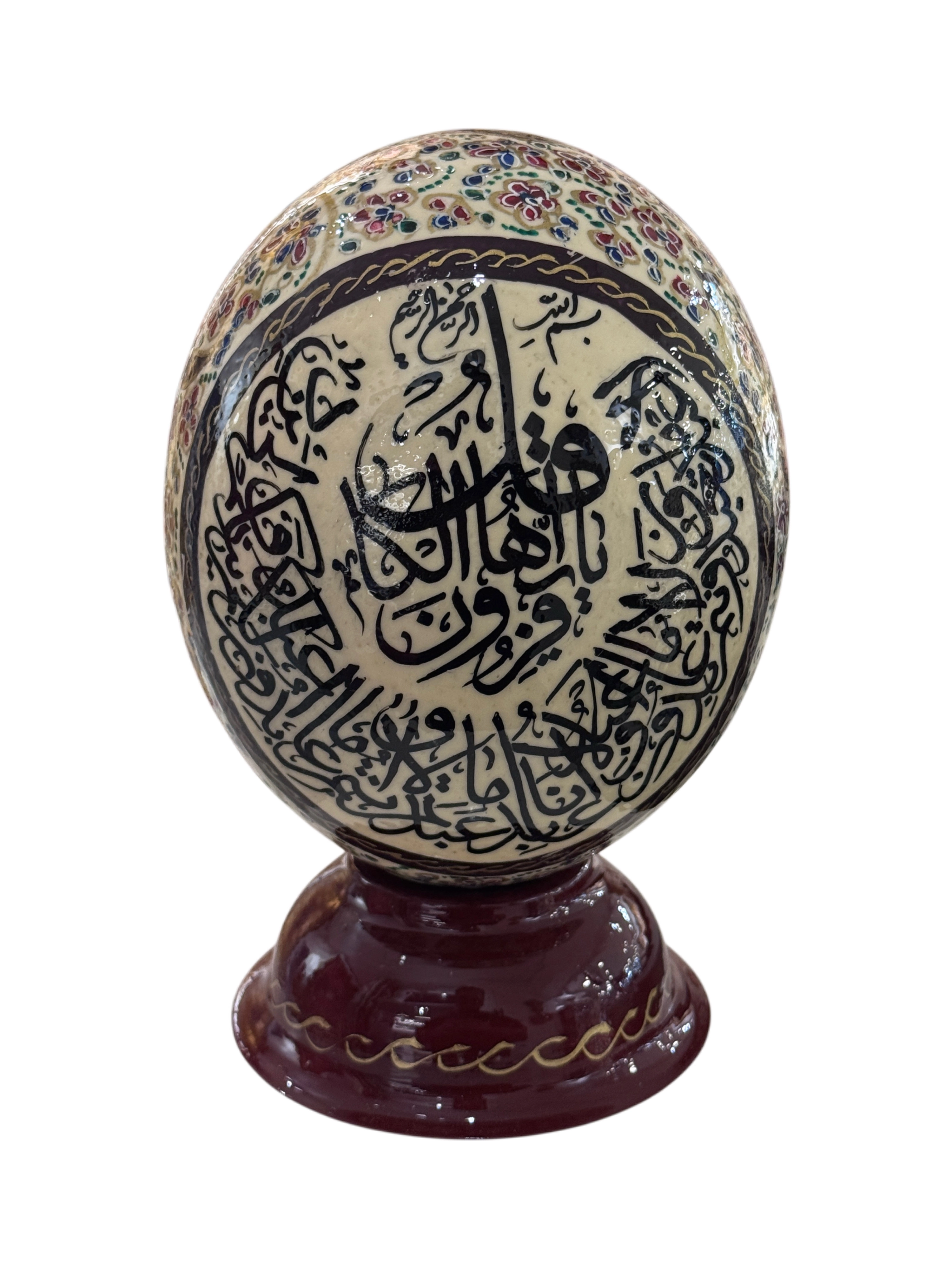 Handcrafted Enameled Decorative Ostrich Egg