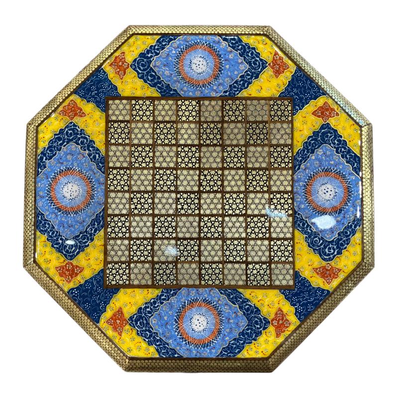 Handcrafted Khatam and Mine Chess Set - Octagone 40x40 CM