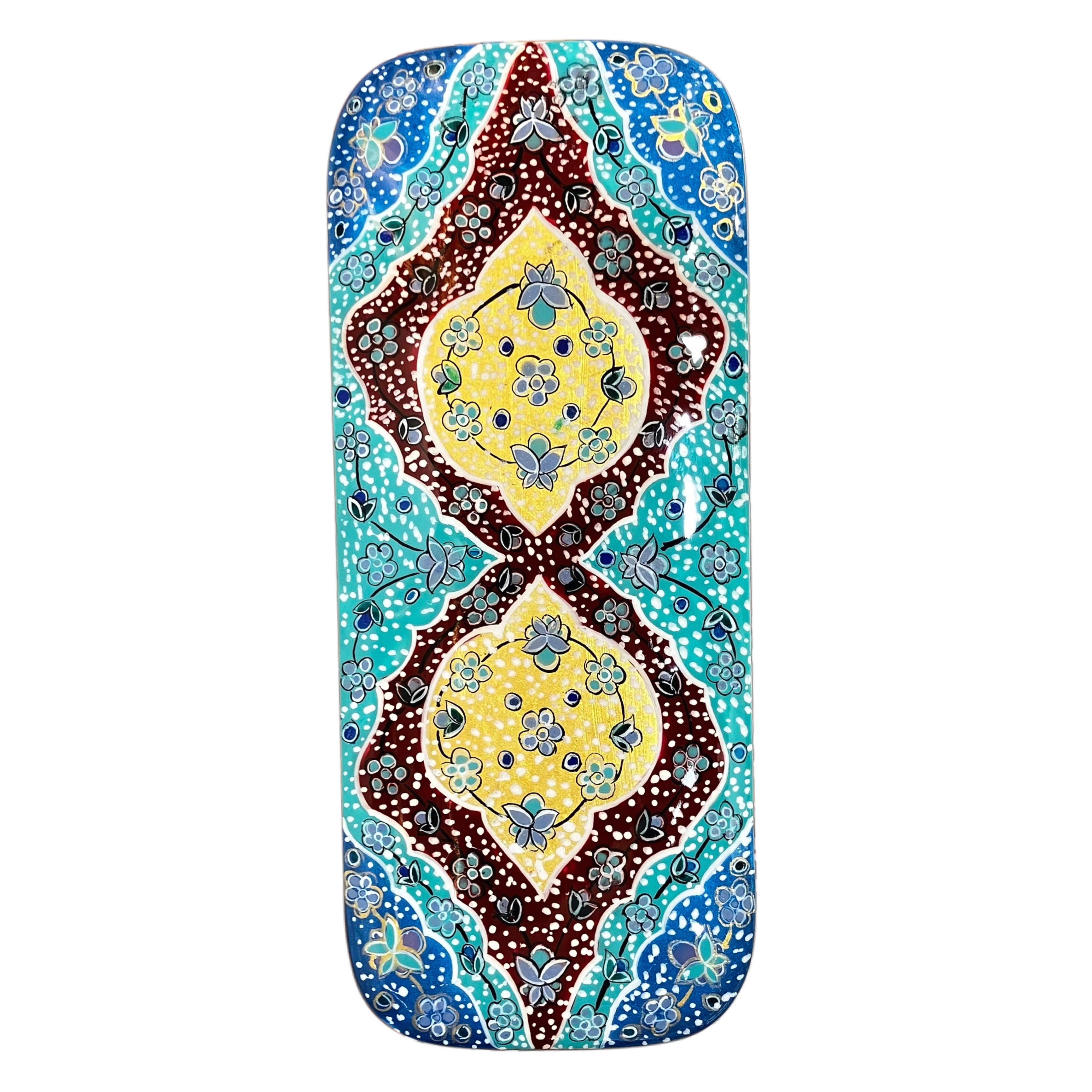 Khatam Fully Embroidered Pencil Case with Drawer 8 x 21 cm
