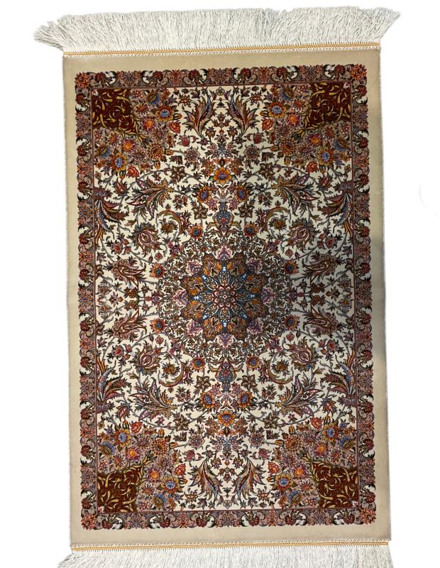 Persian Machine-Made Silk Prayer Rug - 60x90 cm