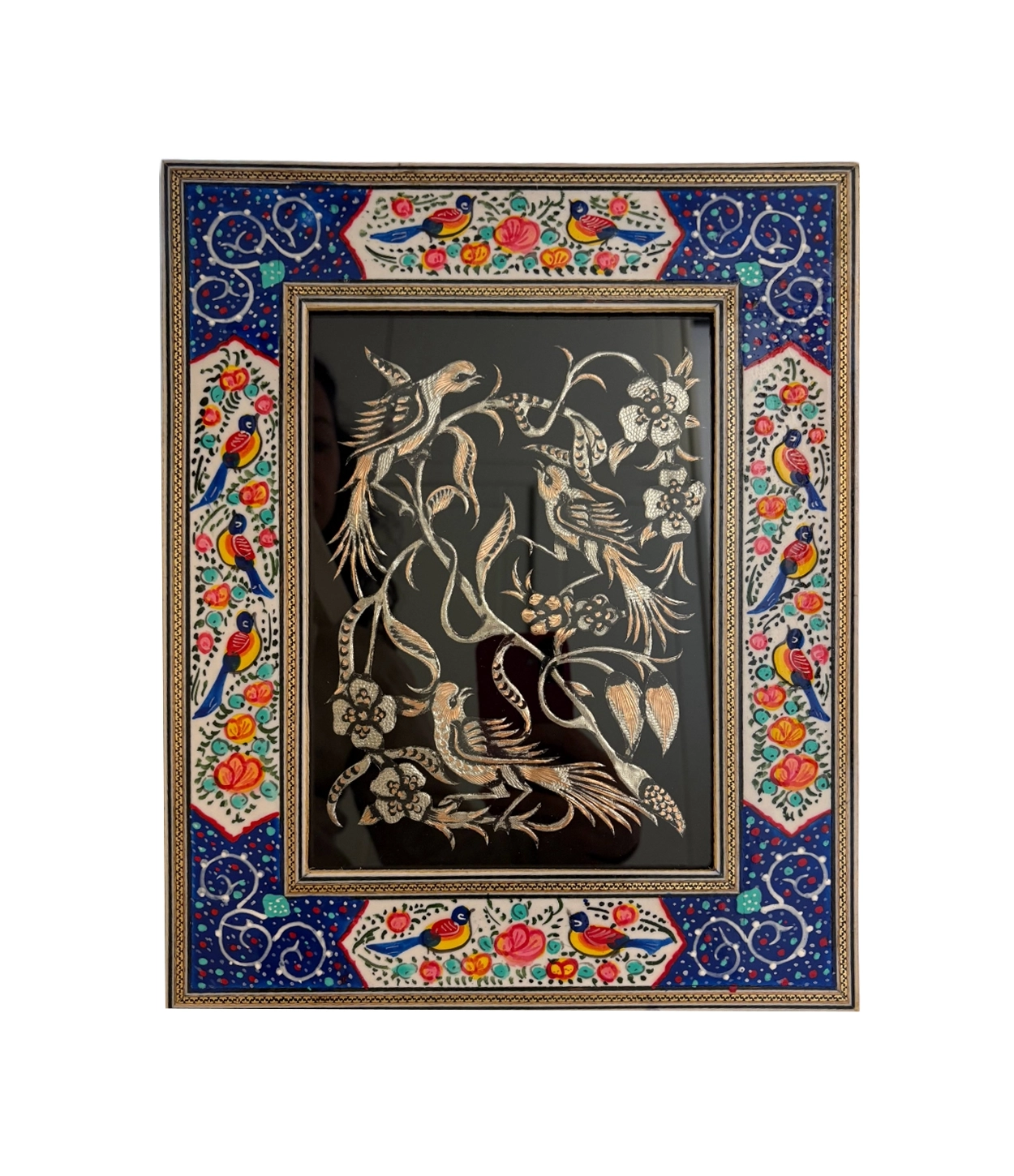El Yapımı Mine, Hatem ve Metal İşlemeli Duvar Tablosu – 28×35 cm