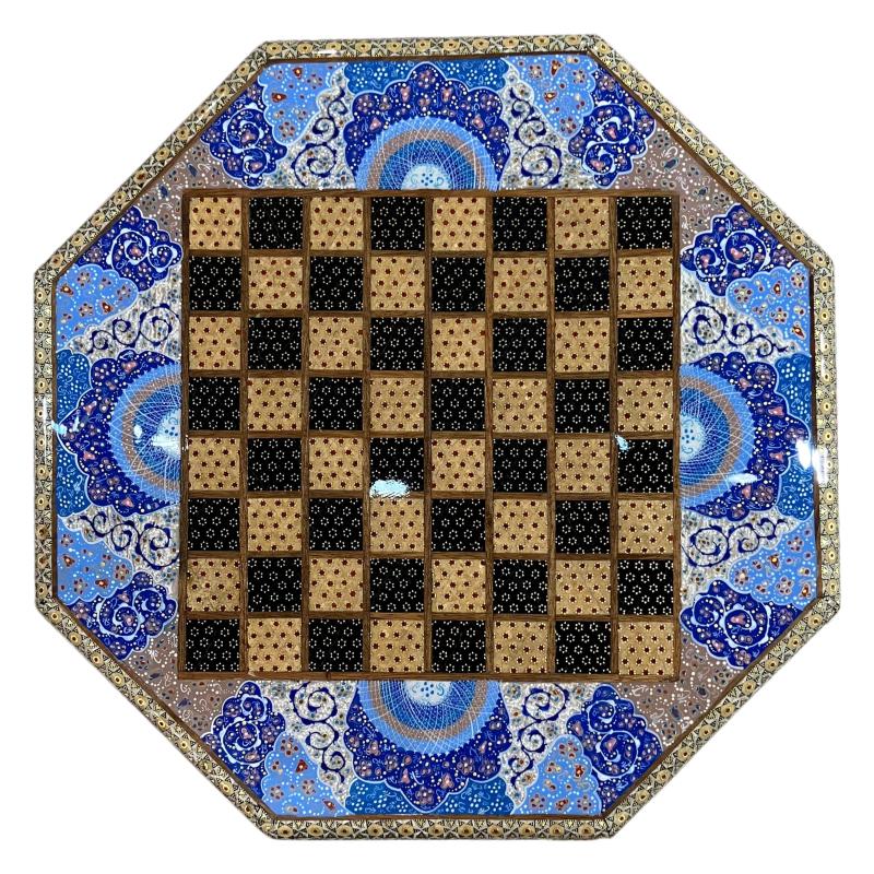 Handcrafted Khatam and Mine Chess Set - Octagone 40x40 CM