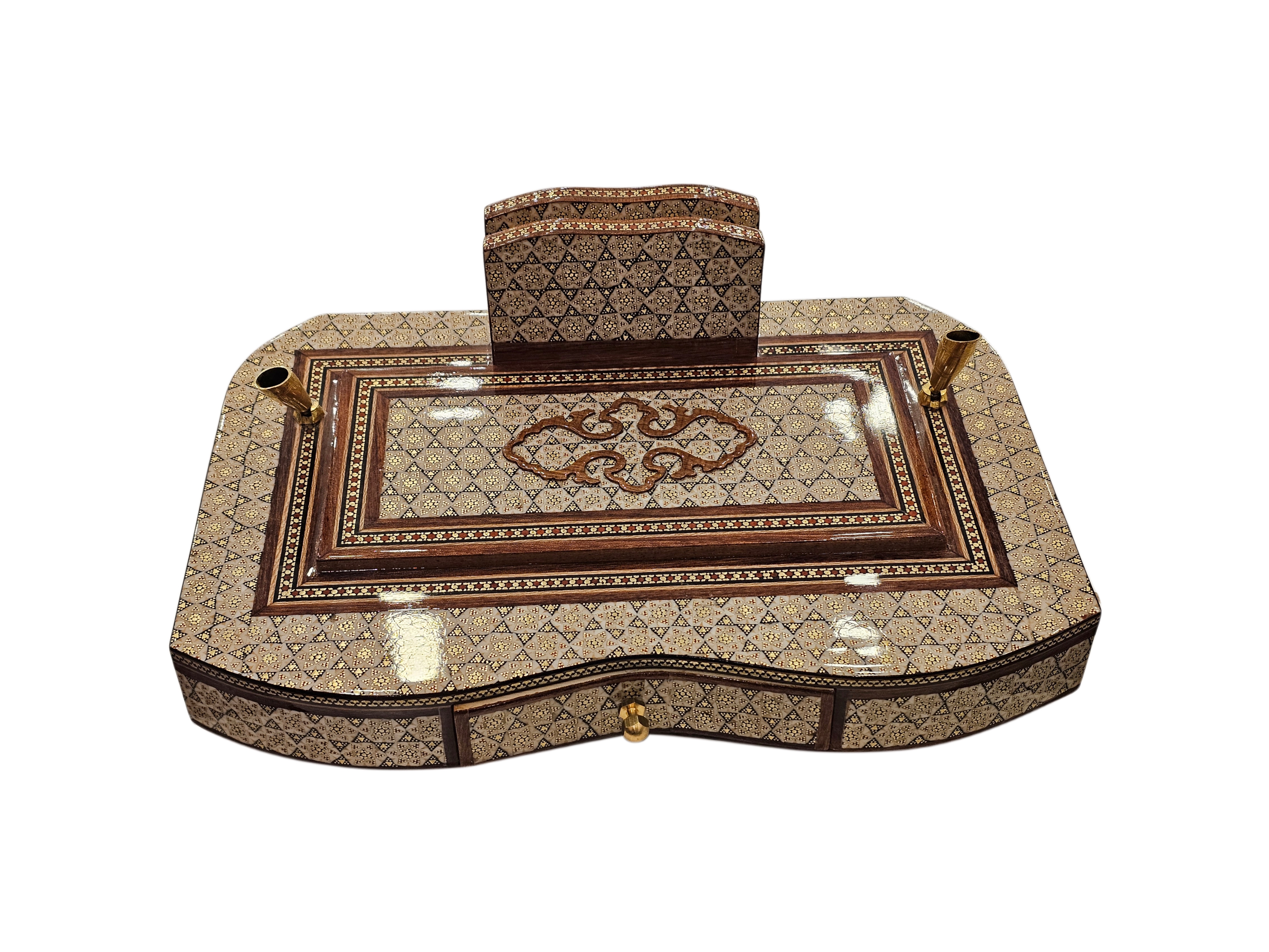 khatam Desktop Luxury Pen Holder (Handicraft of Iran)  Size: (20 x 30) cm