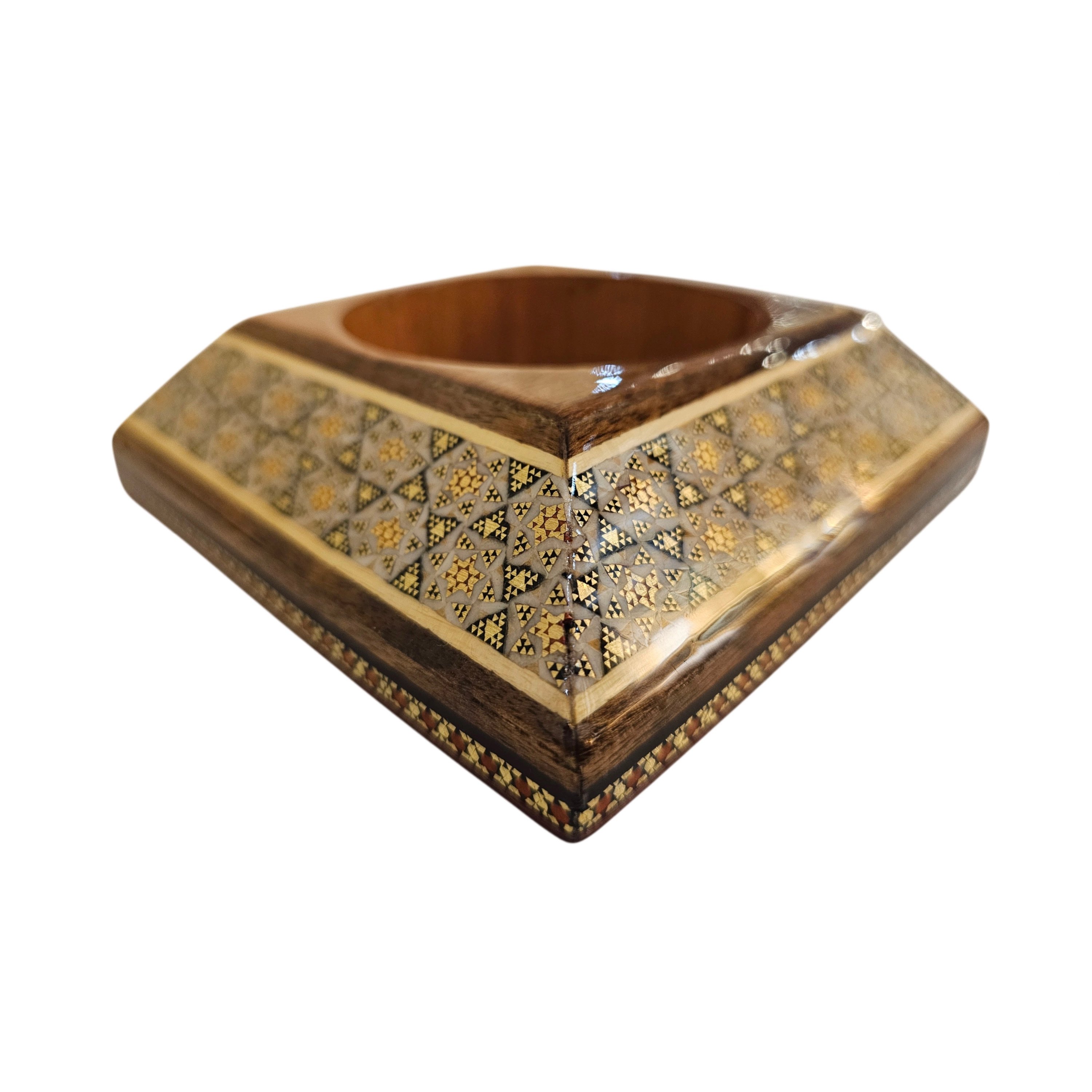 Iranian Handcrafted Khatam Ashtray Size  : (12 x 12) cm