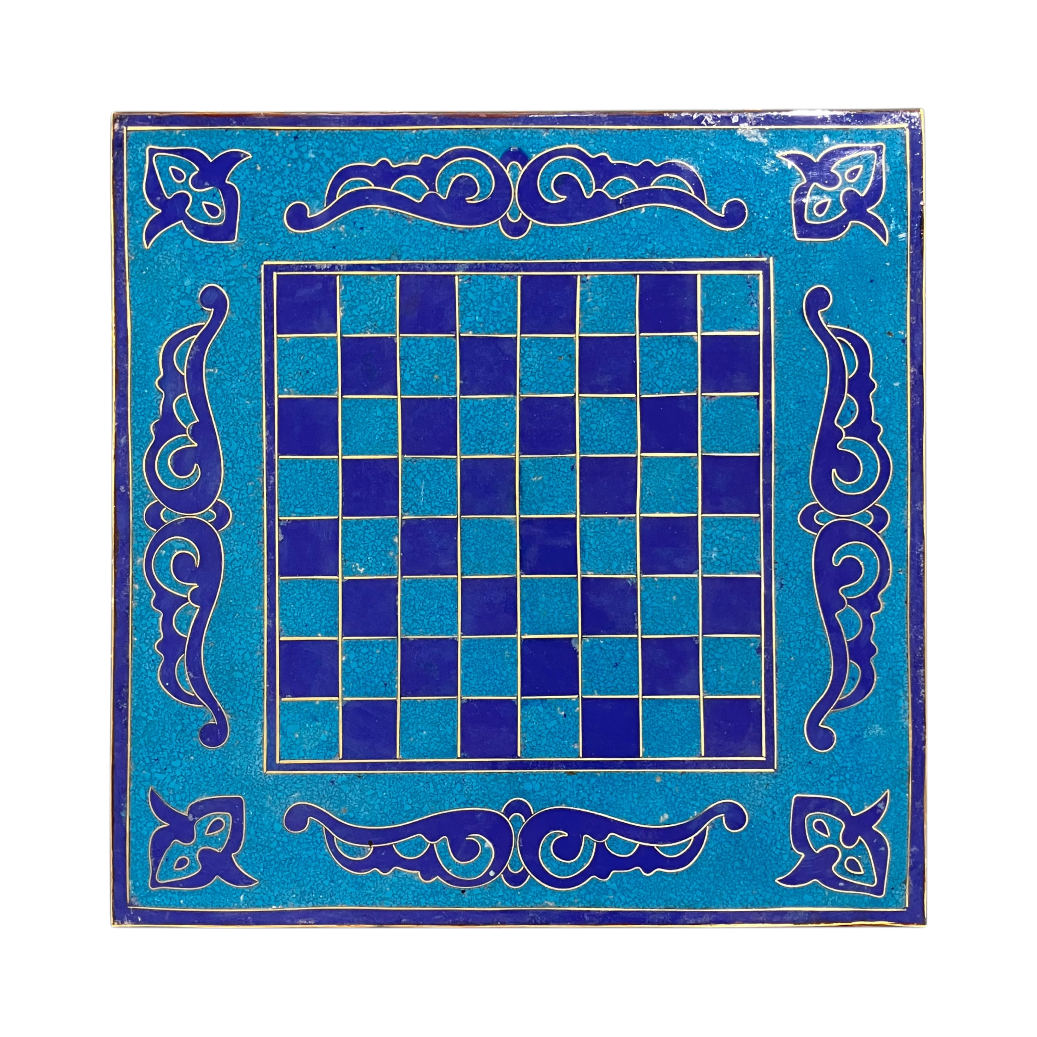 Egyptian Turquoise Inlaid Chess Board | 40x40 cm