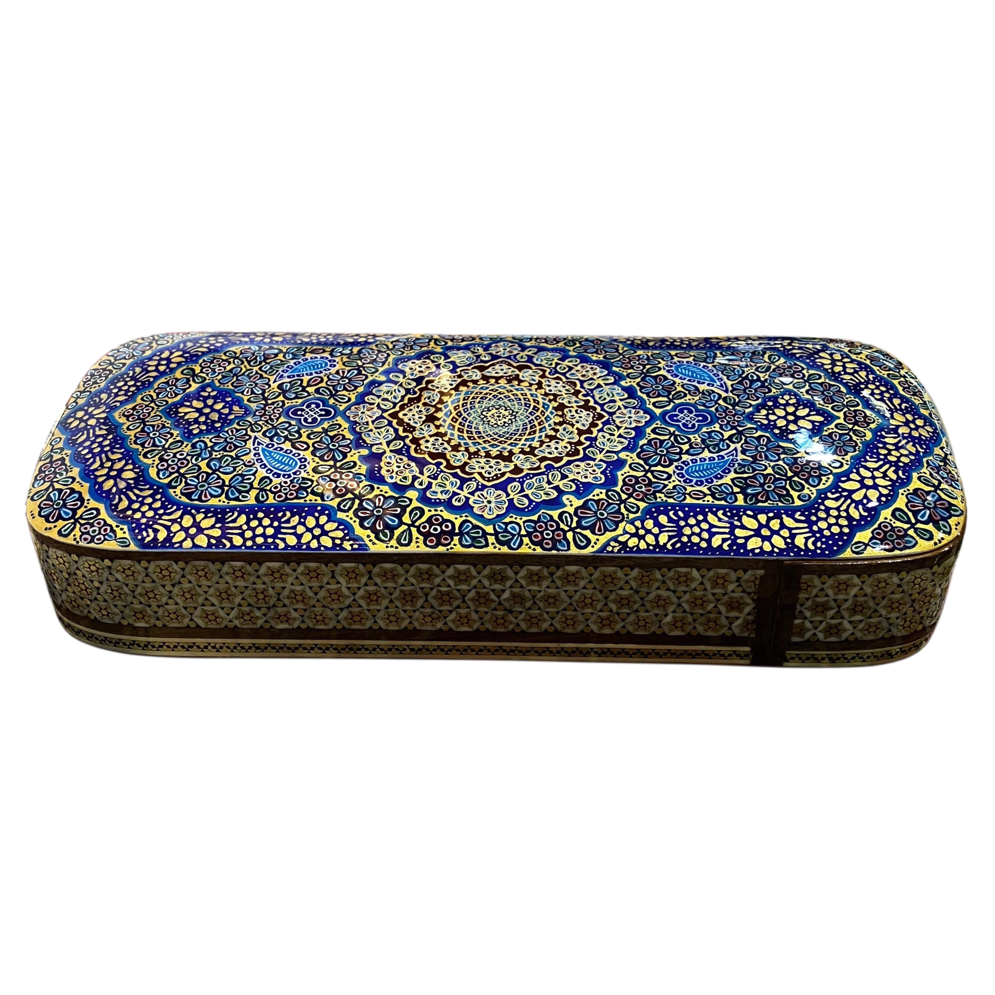 Khatam Fully Embroidered Pencil Case with Drawer 8 x 21 cm